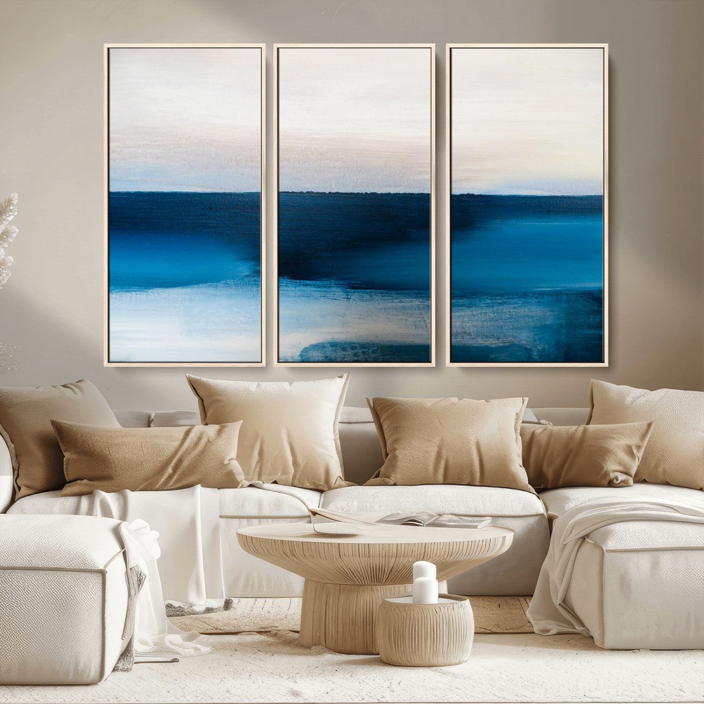 MGV-FC-48X32-3P - Dark Blue Abstract Wall Art Canvas Print
