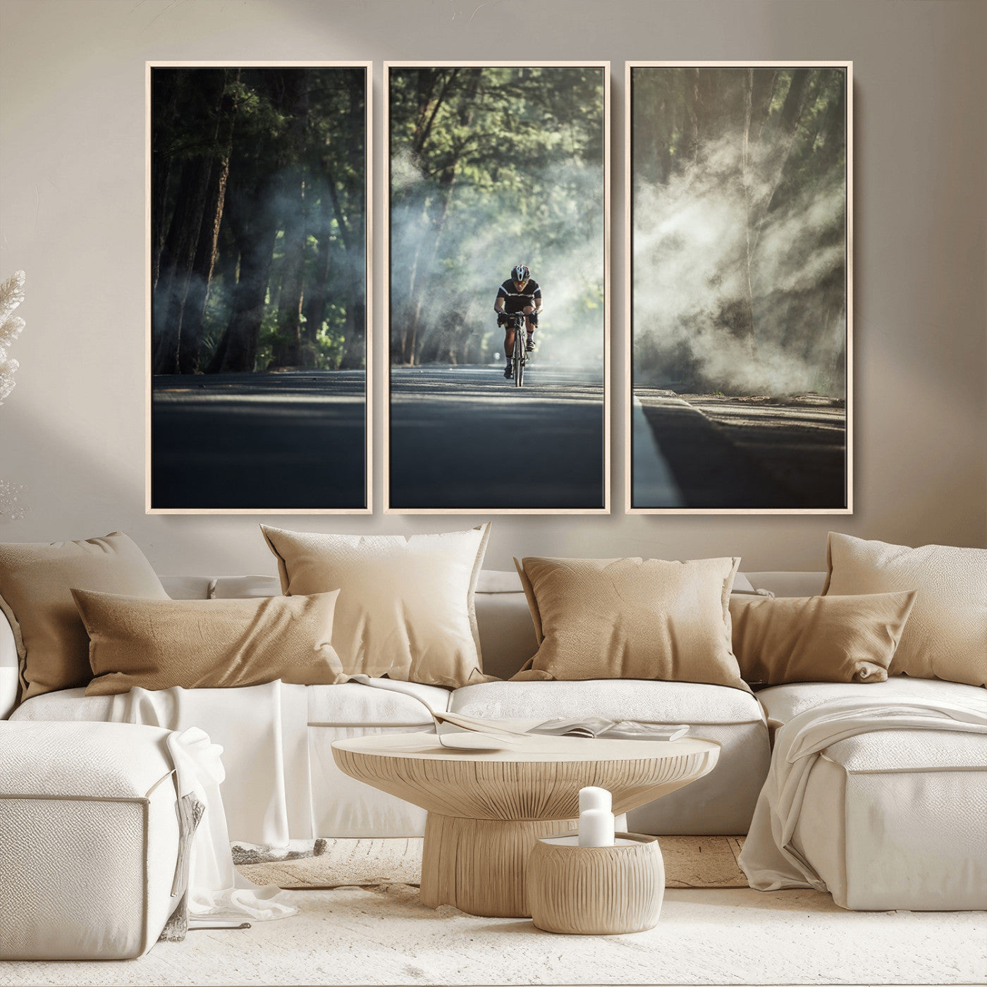 MGV-FC-48X32-3P - Cycling Road Bike in the Morning, Cycling Road Bike Canvas Print