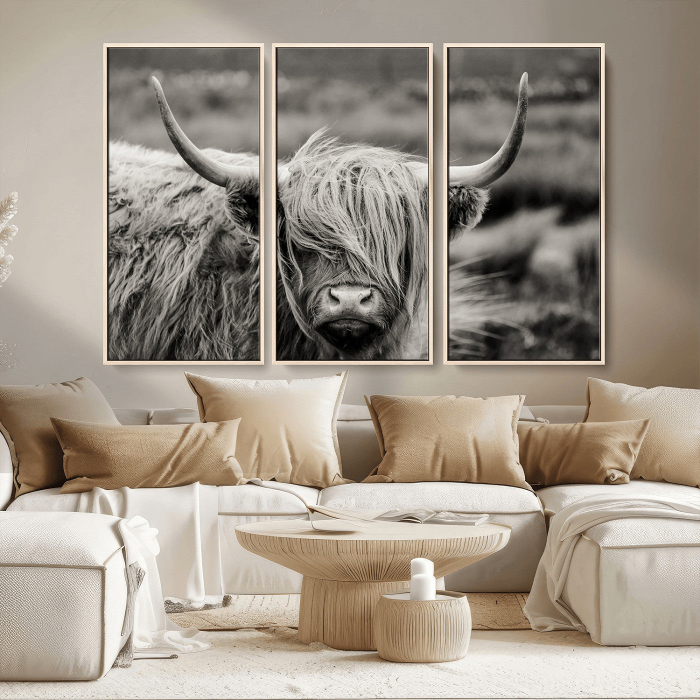 MGV-FC-48X32-3P - Cow Focus Canvas Wall Art Print