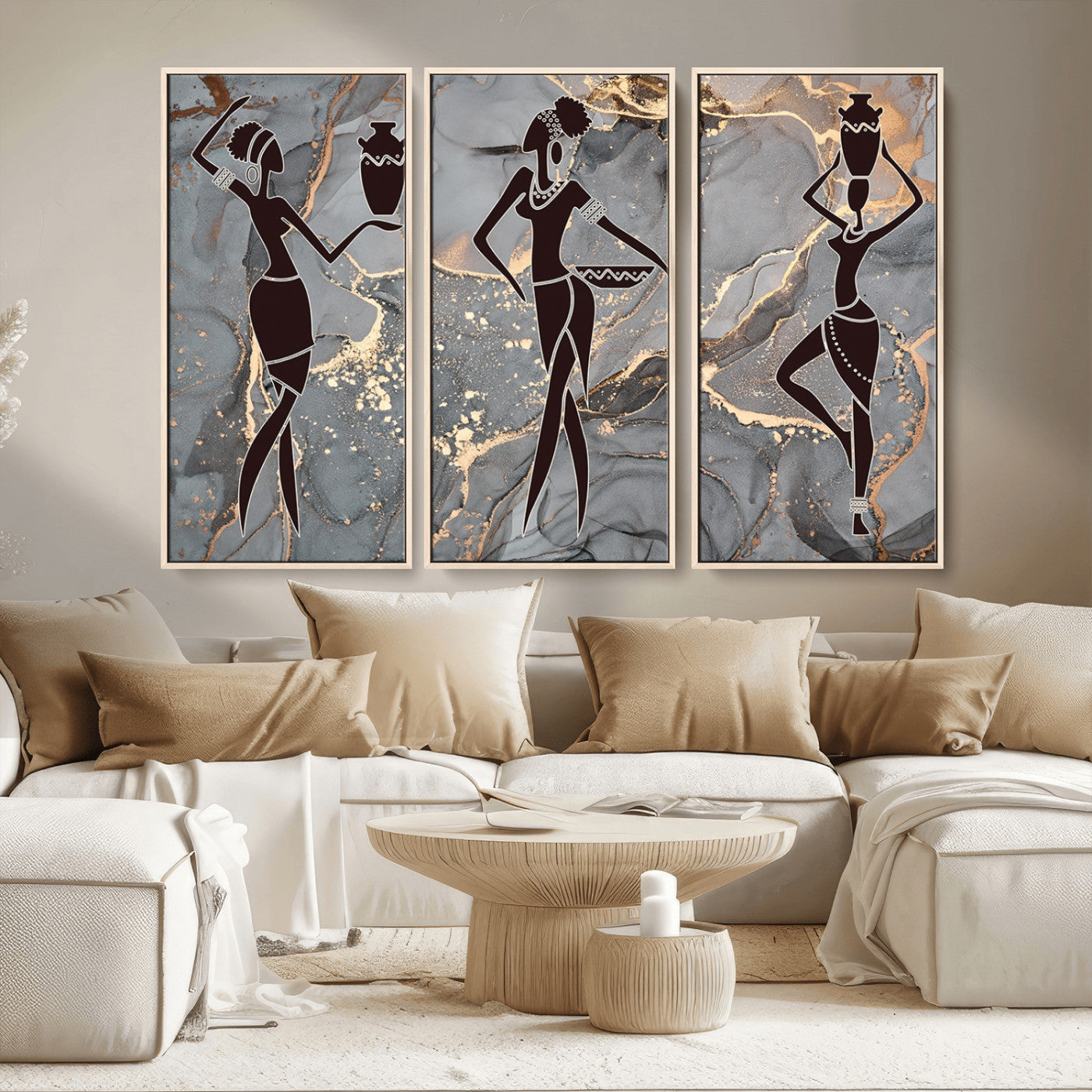 MGV-FC-48X32-3P - Abstract African Womens Art Canvas Print