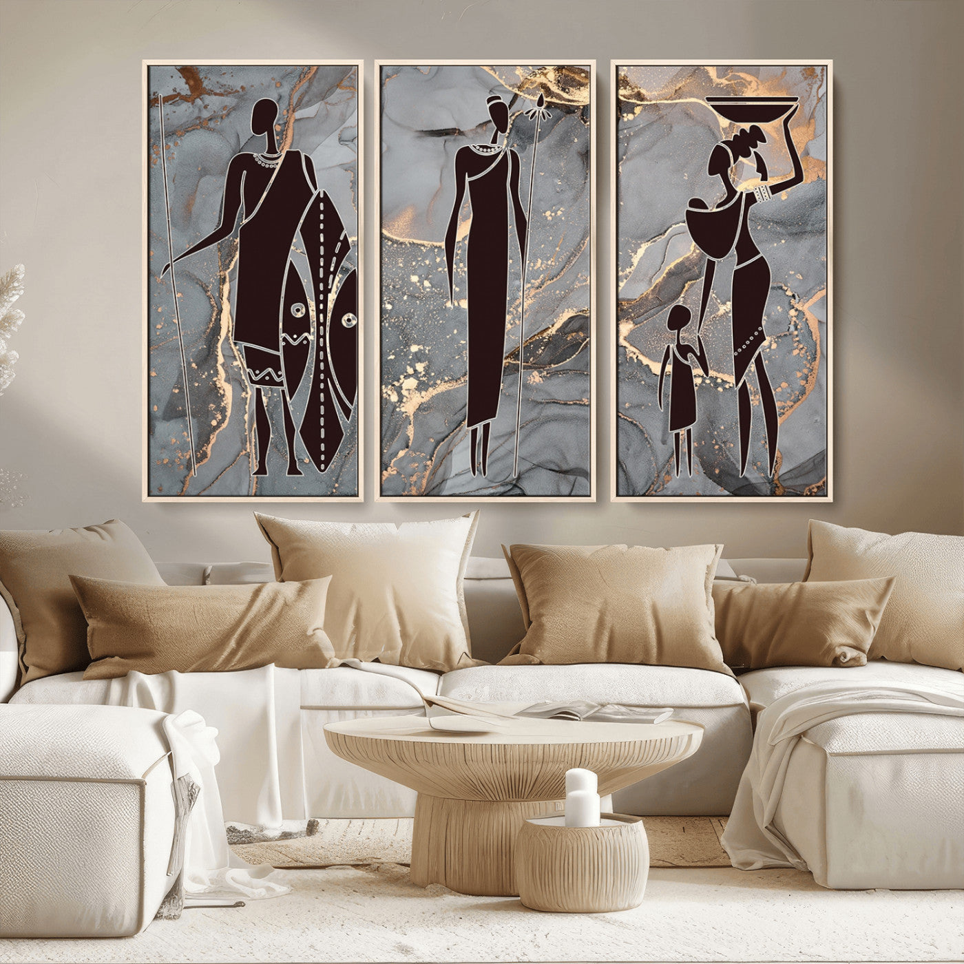 MGV-FC-48X32-3P - African American Wall Art African Women Painting Canvas Print