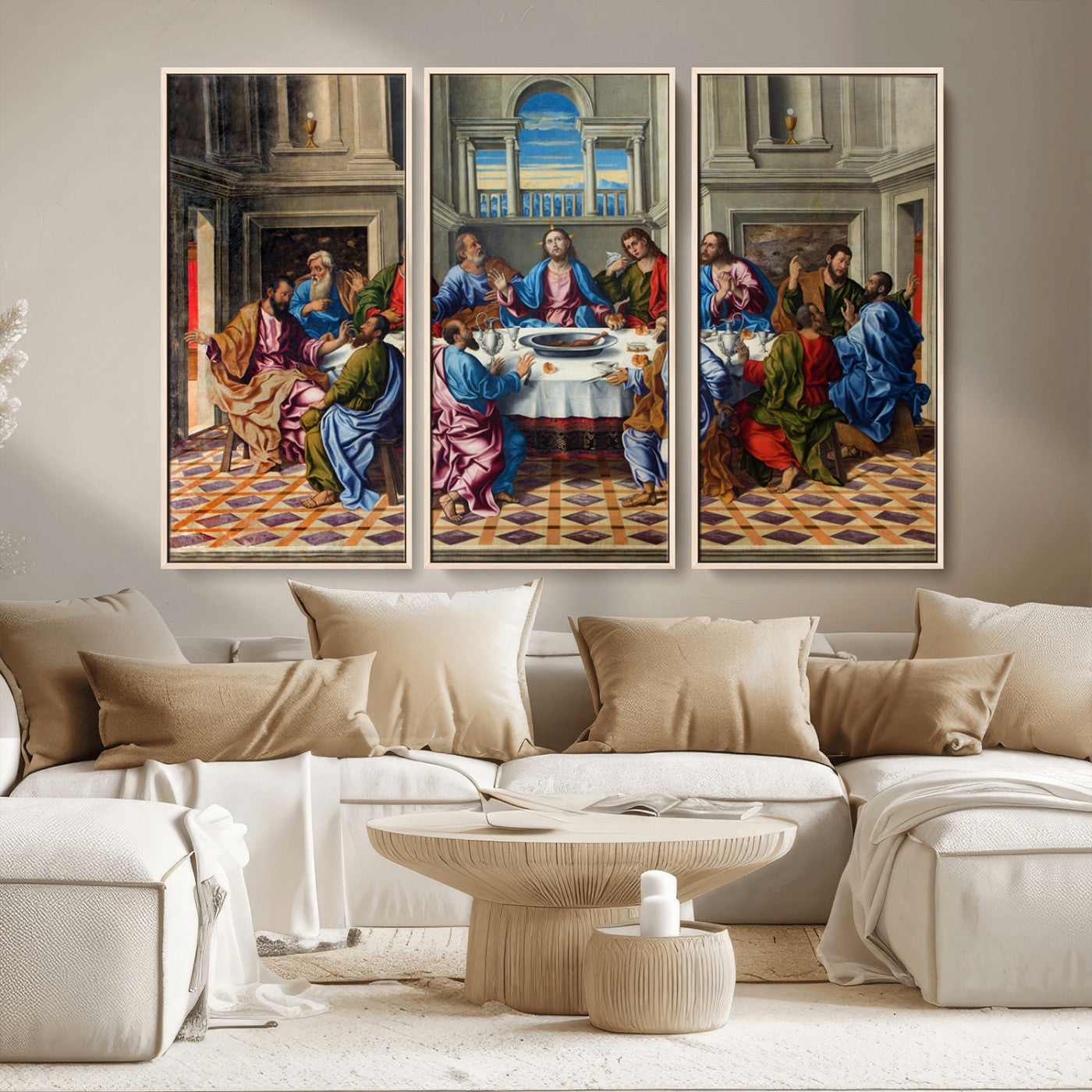 MGV-FC-48X32-3P - The Last Supper Multi Panel Canvas Wall Art