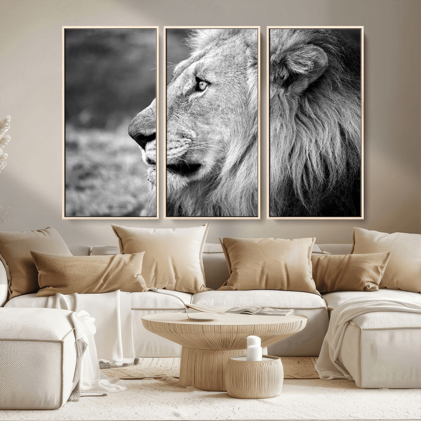 MGV-FC-48X32-3P - African Lion Wall Art Canvas Print