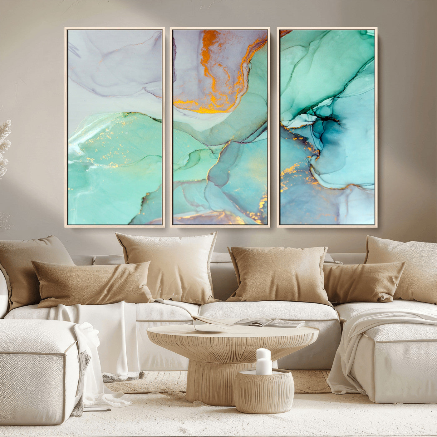 MGV-FC-48X32-3P - Colorful Marble Fluid Effect Canvas Wall Art Print
