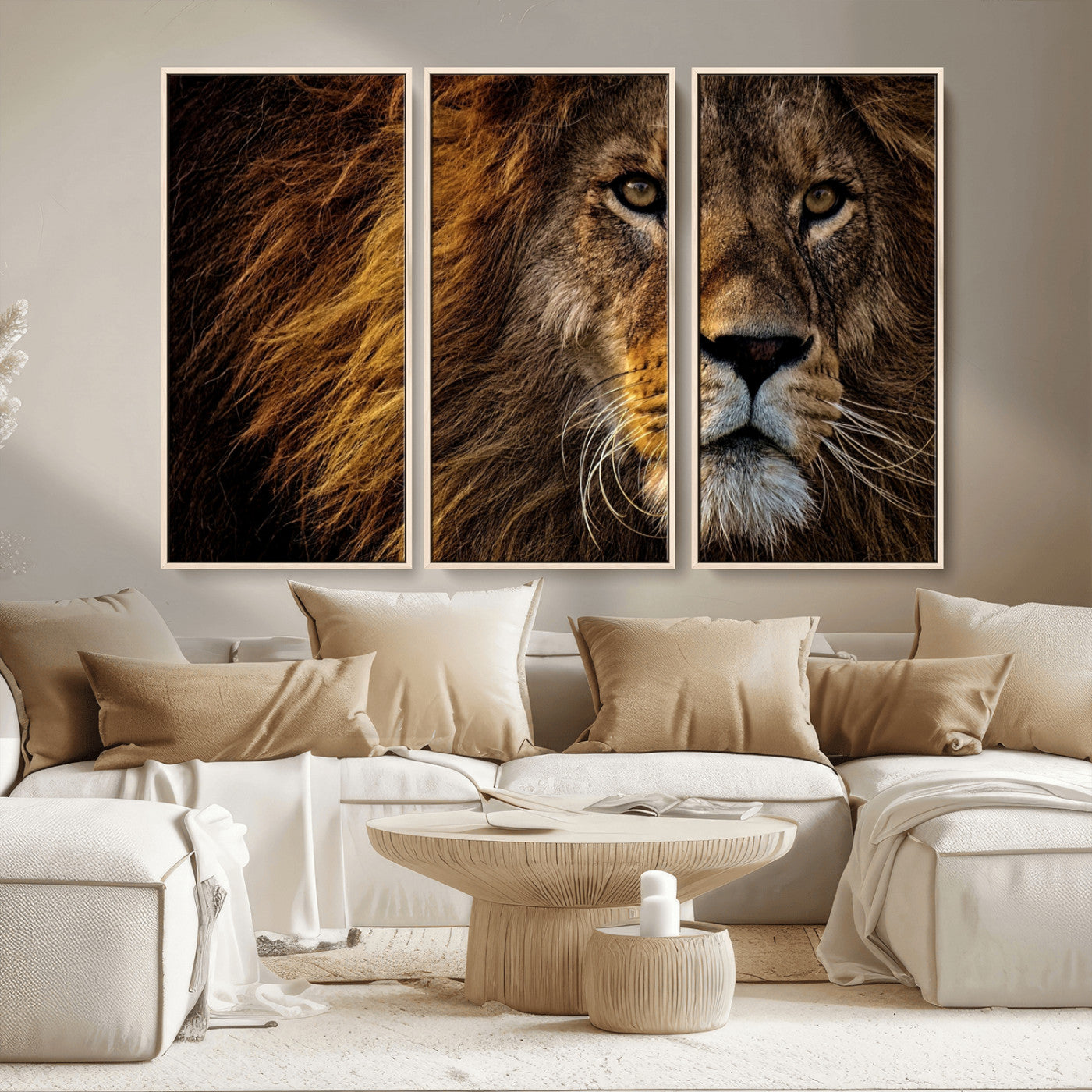 MGV-FC-48X32-3P - Mighty Lion Wall Art Animal Canvas Print