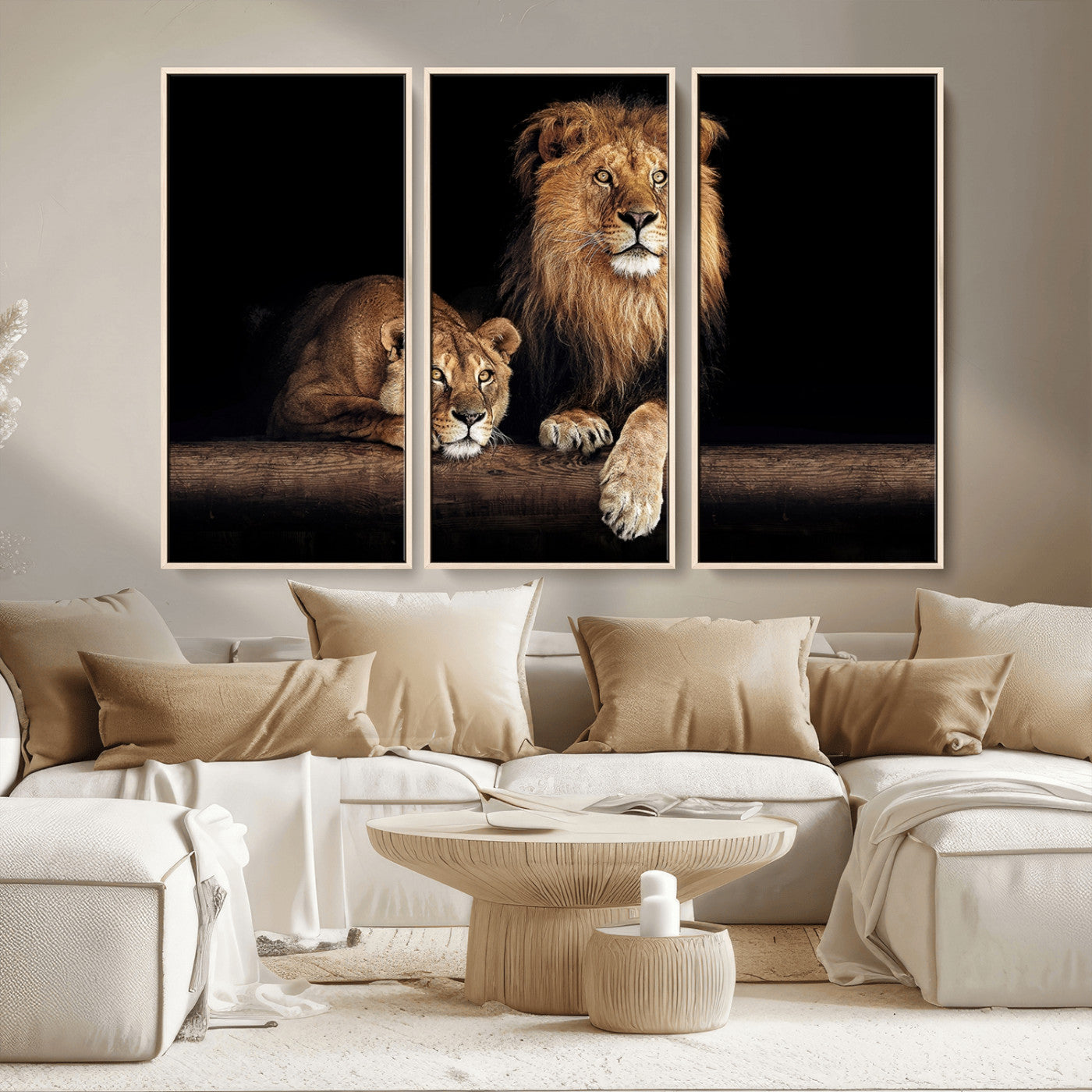 MGV-FC-48X32-3P - Lion Canvas Wall Art Animal Print
