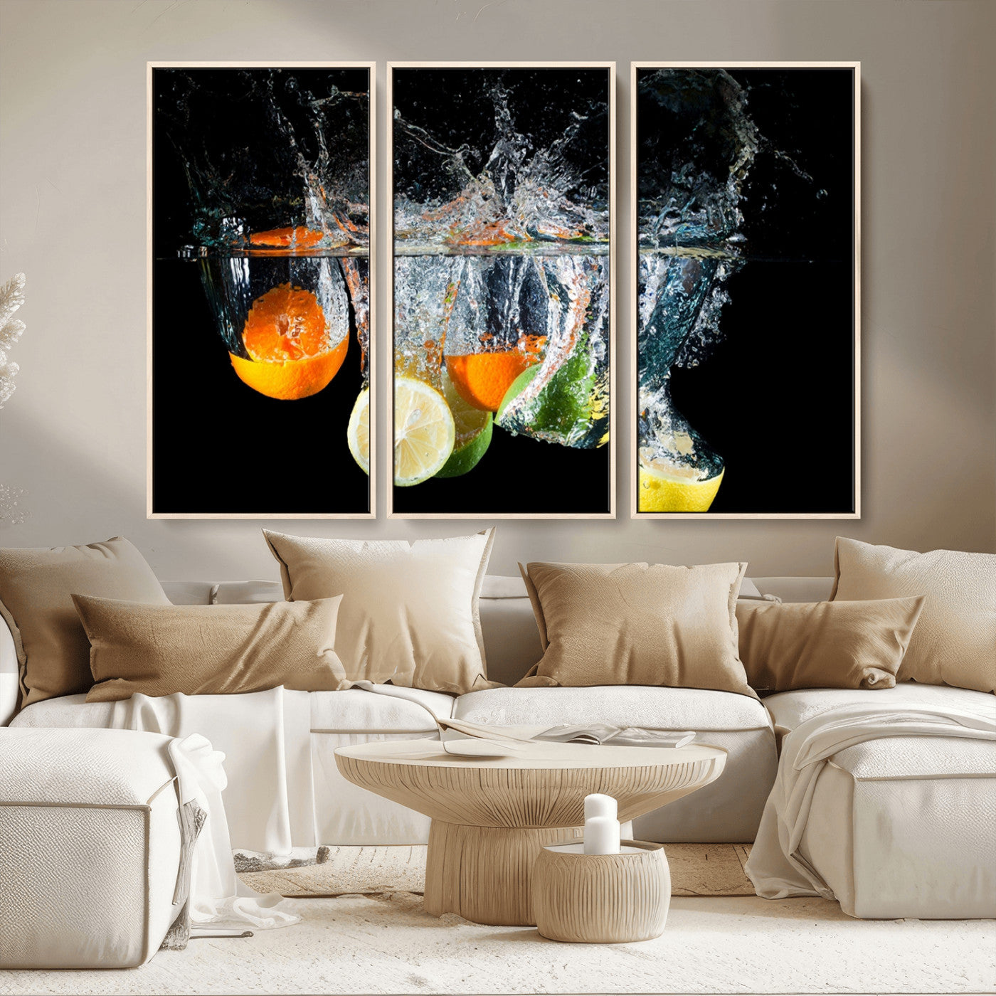 MGV-FC-48X32-3P - Kitchen Wall Art, Kitchen Fruits Art Canvas Print
