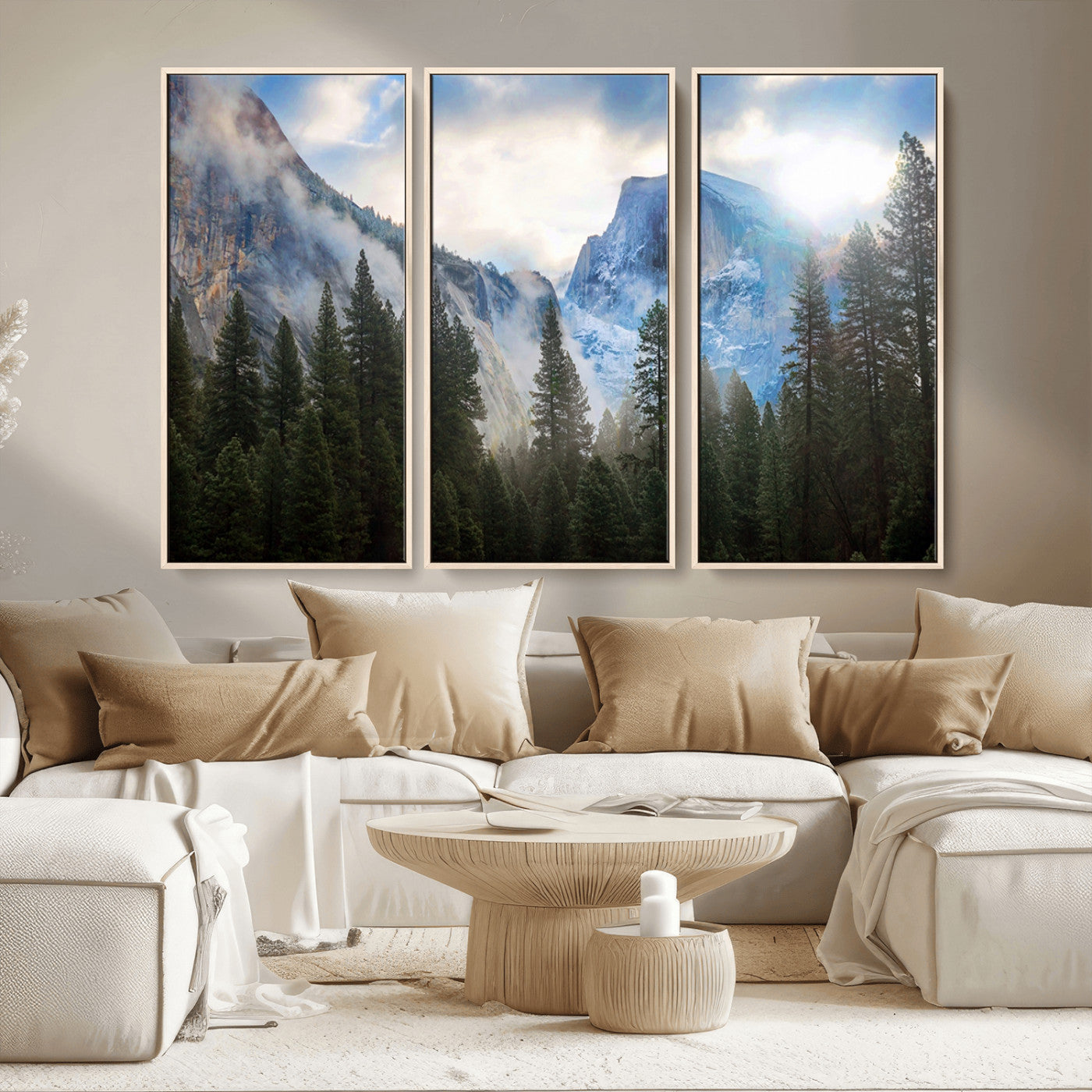 MGV-FC-48X32-3P - Half Dome Yosemite Calinia Wall Art Canvas Print El Capitan