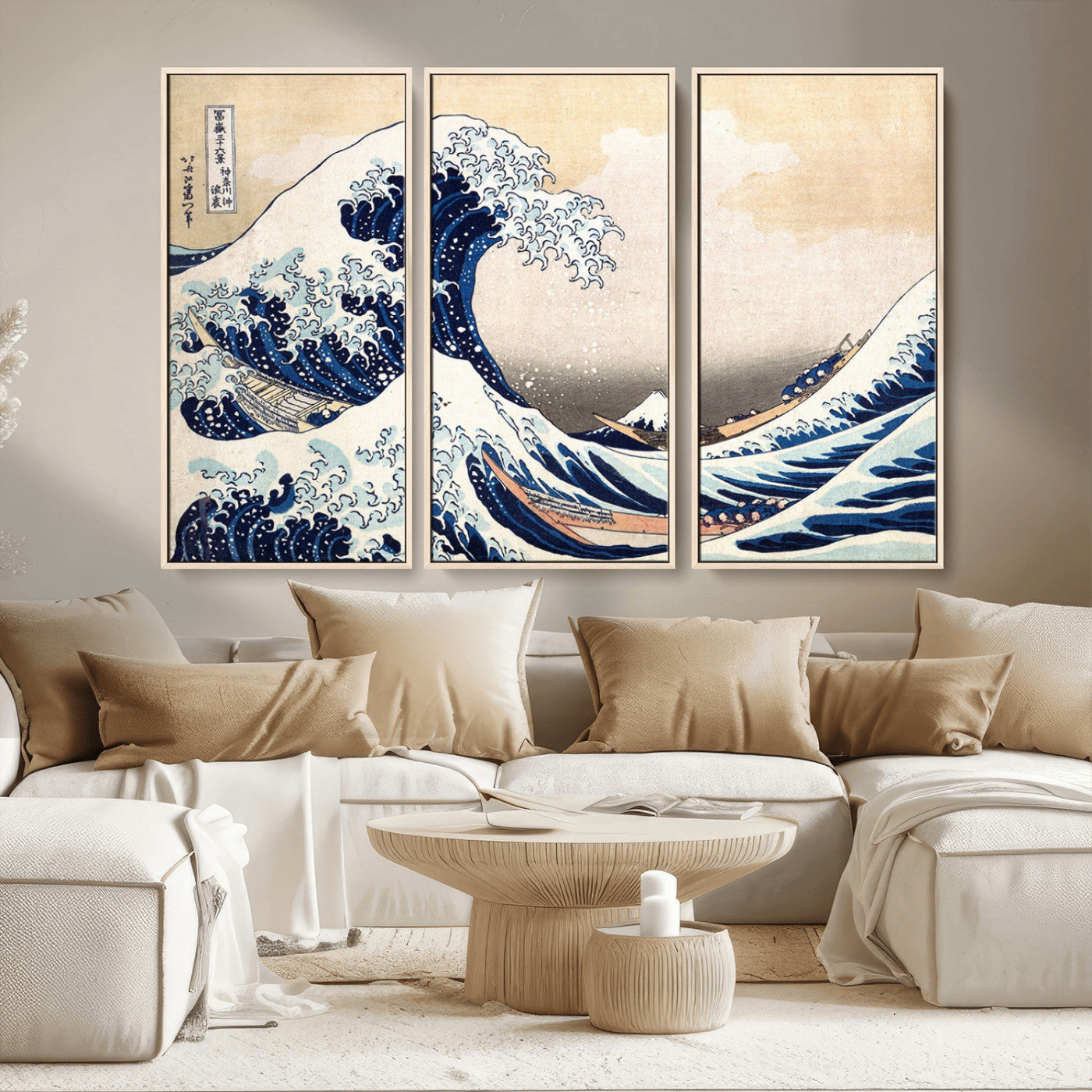 MGV-FC-48X32-3P - Hokusai: The Breaking Wave off Kanagawa Canvas Print