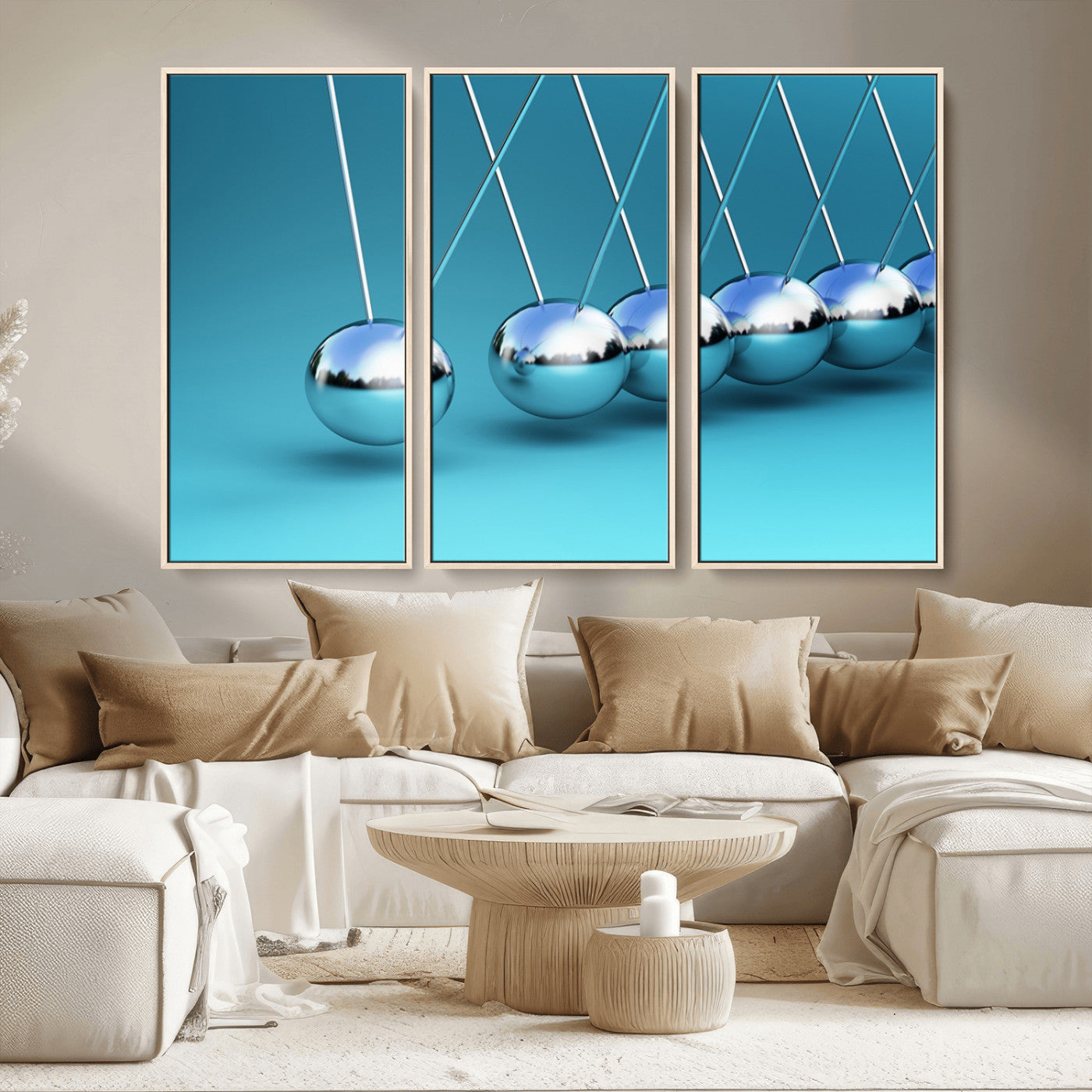 MGV-FC-48X32-3P - Wall Art Newton's Cradle Canvas Print, Framed Newton Cradle Canvas Print