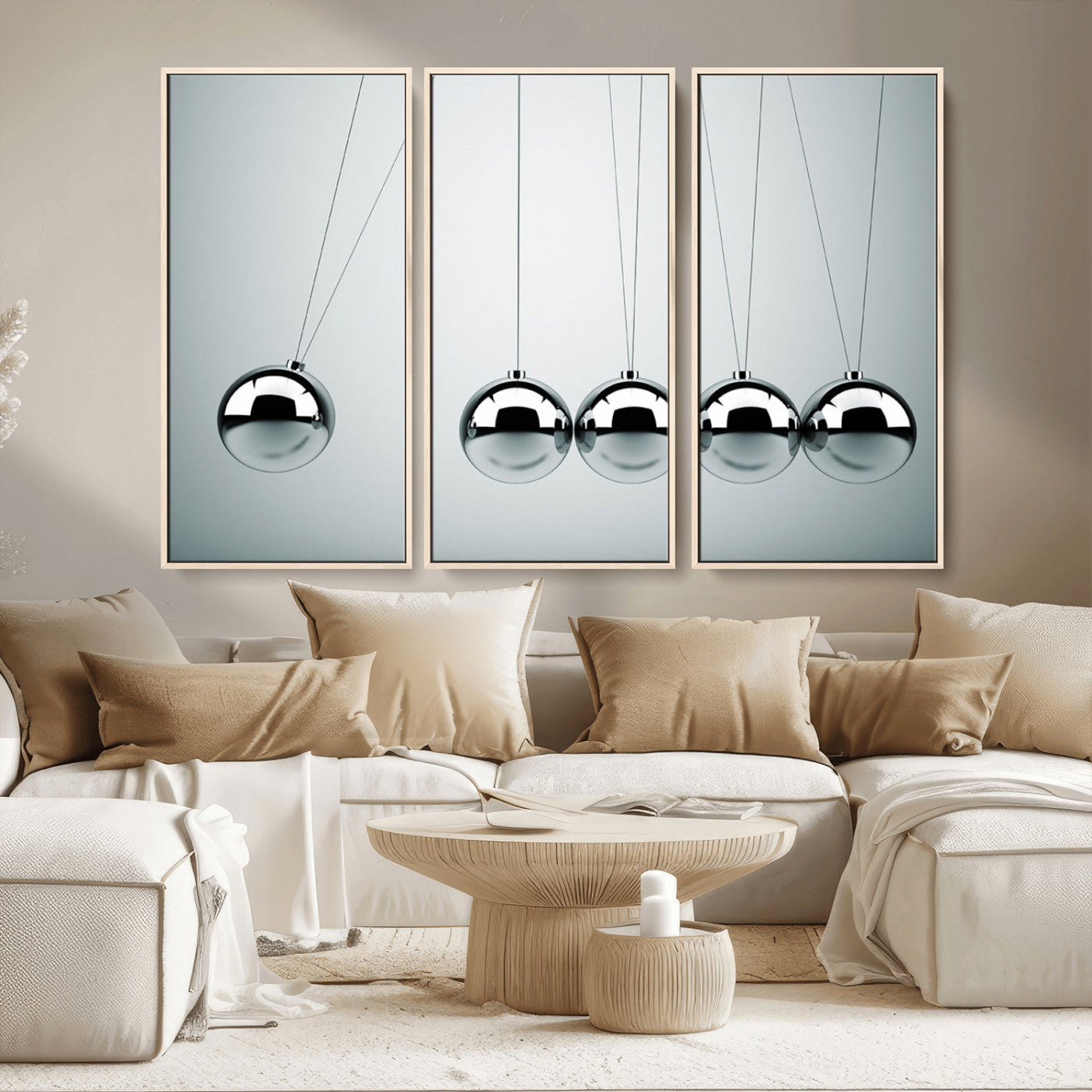 MGV-FC-48X32-3P - Newton's Cradle Wall Art Canvas Print, Framed Newton Cradle Wall Art