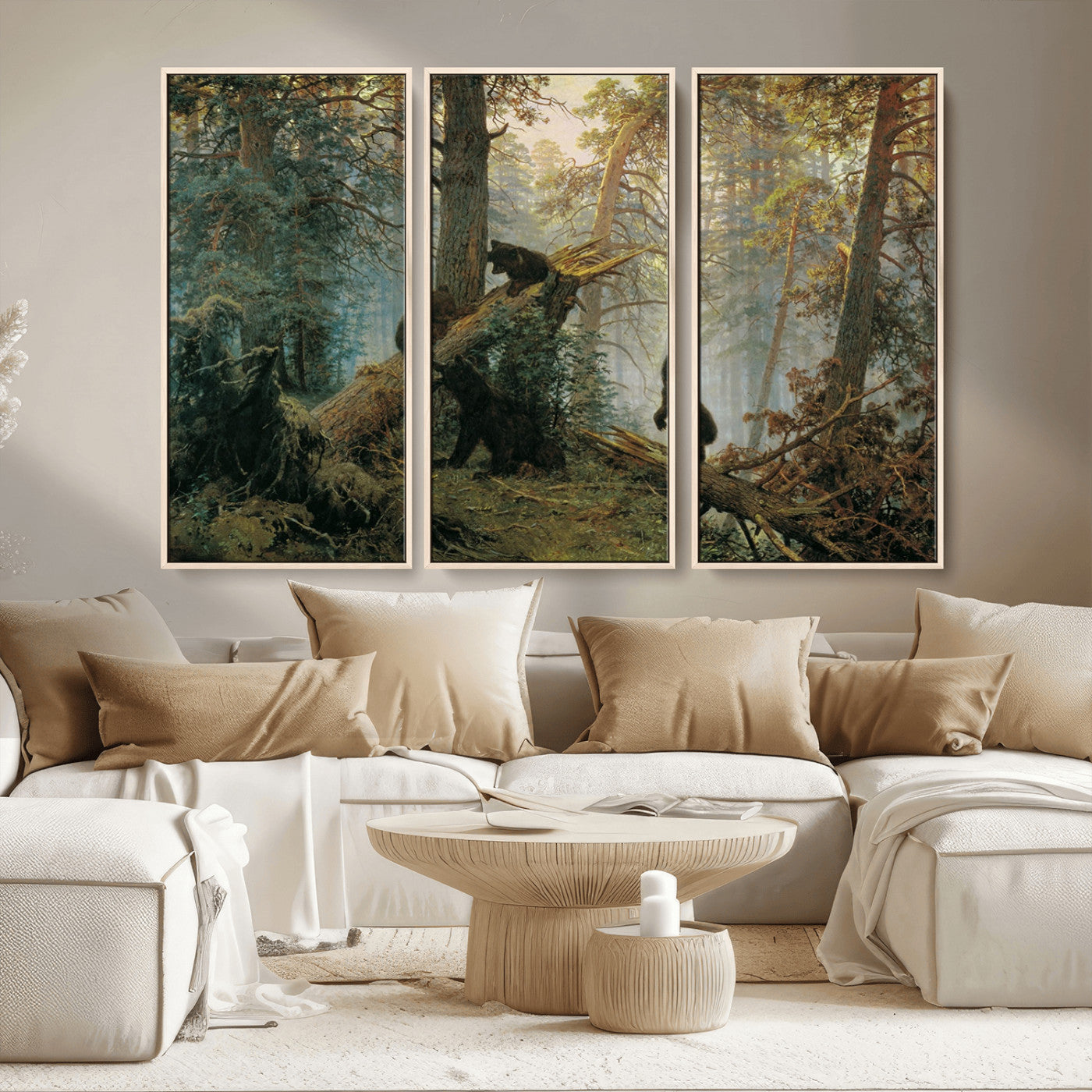 MGV-FC-48X32-3P - Grizzly Bear Cubs Wall Art Canvas Print