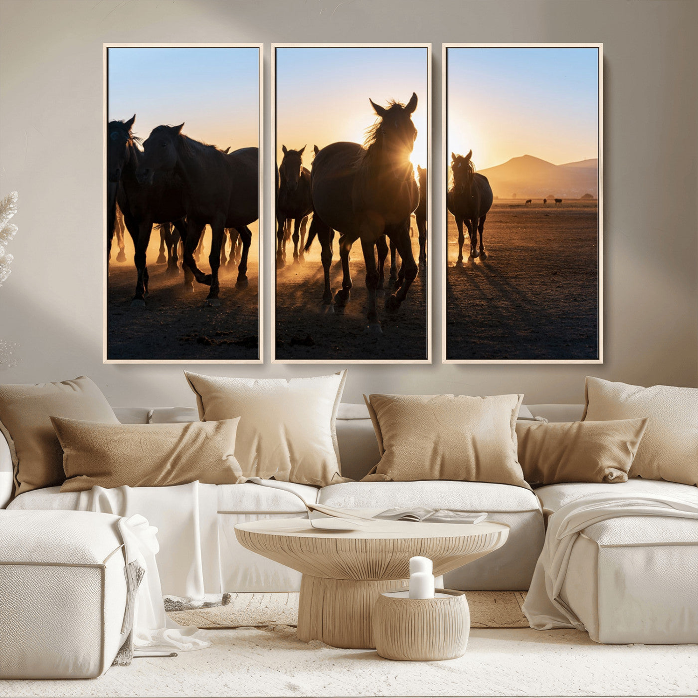 MGV-FC-48X32-3P - Horse Herd Wall Art Animal Canvas Print