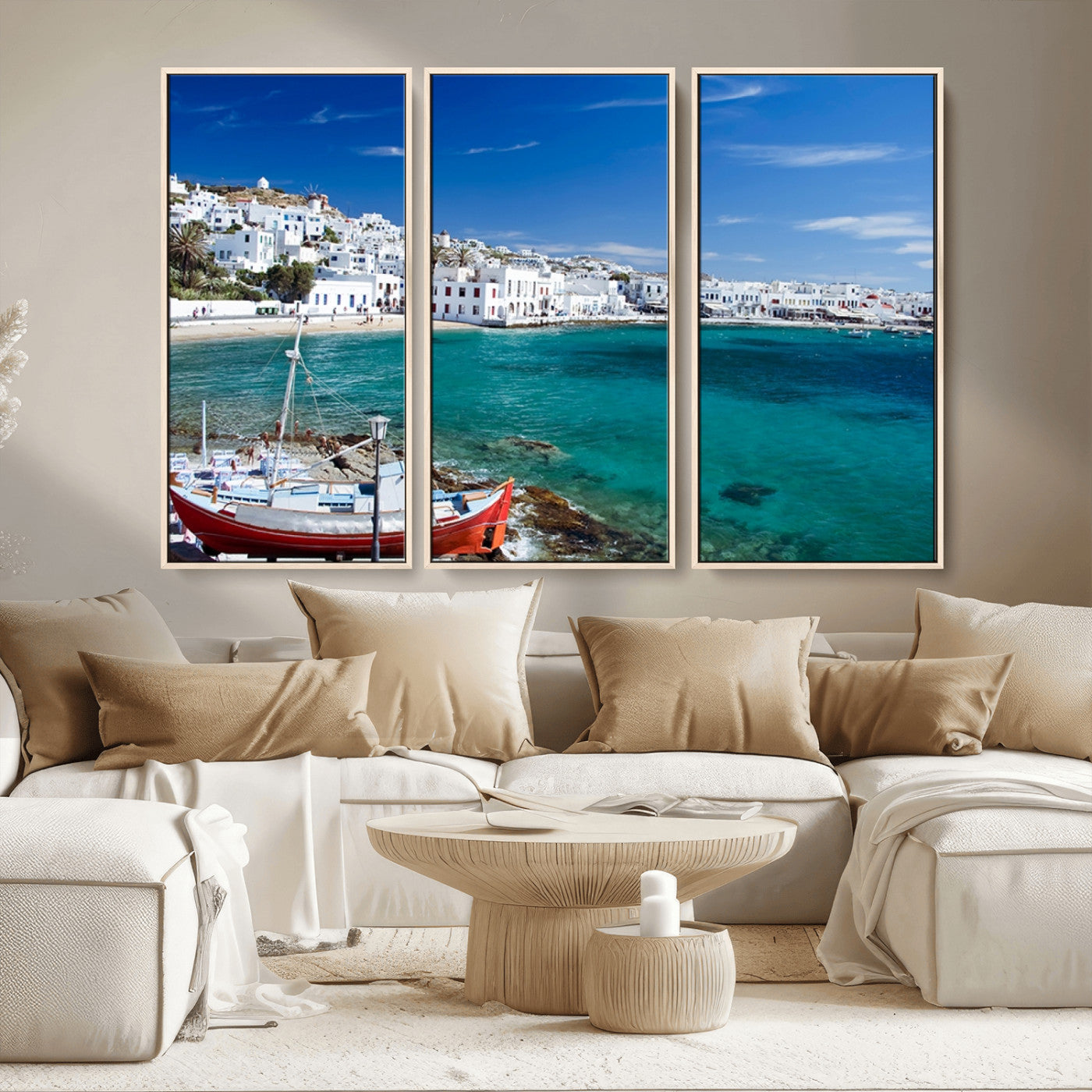 MGV-FC-48X32-3P - Santorini Wall Art Canvas Print