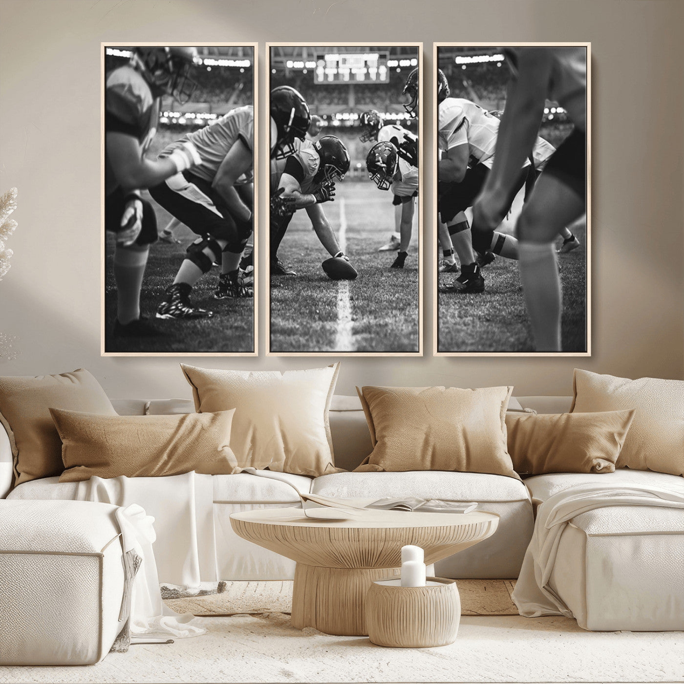 MGV-FC-48X32-3P - American Football Wall Art Canvas Print, Stadium Sport Wall Art Print