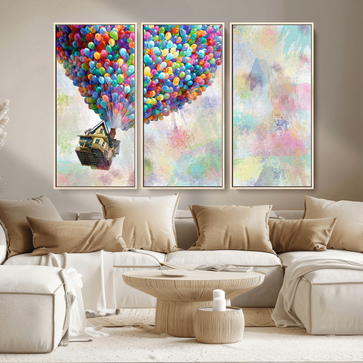 MGV-FC-48X32-3P - Up Pixar Poster, Look Up Pixar Wall Art, Up Pixar Canvas, Kids Play Game Room Decor Wall Art