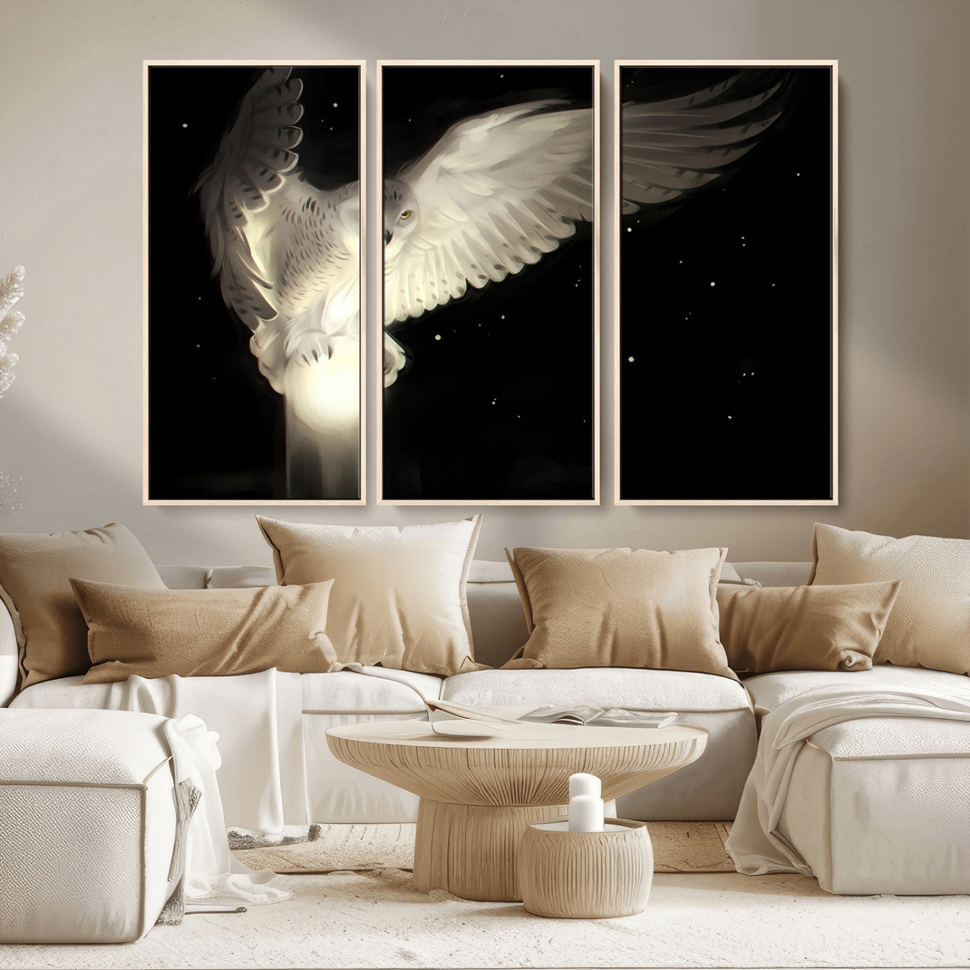 MGV-FC-48X32-3P - Night Owl Art -  Illuminating the Darkness – Unique Animal-Inspired Wall Art for Modern Decor |