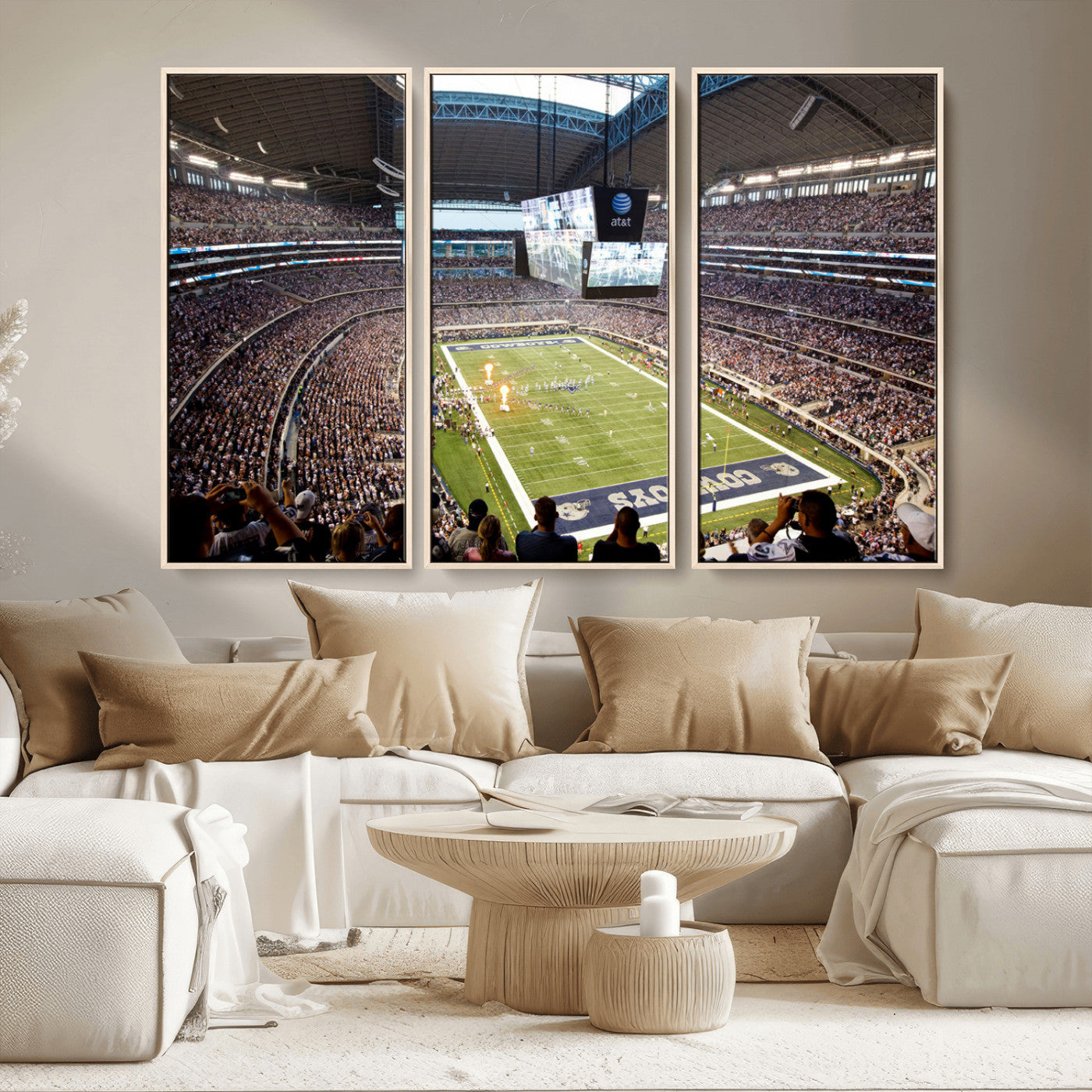 MGV-FC-48X32-3P - Dallas Cowboys Football Team Print - Arlington AT&T Stadium Wall Art Canvas Print