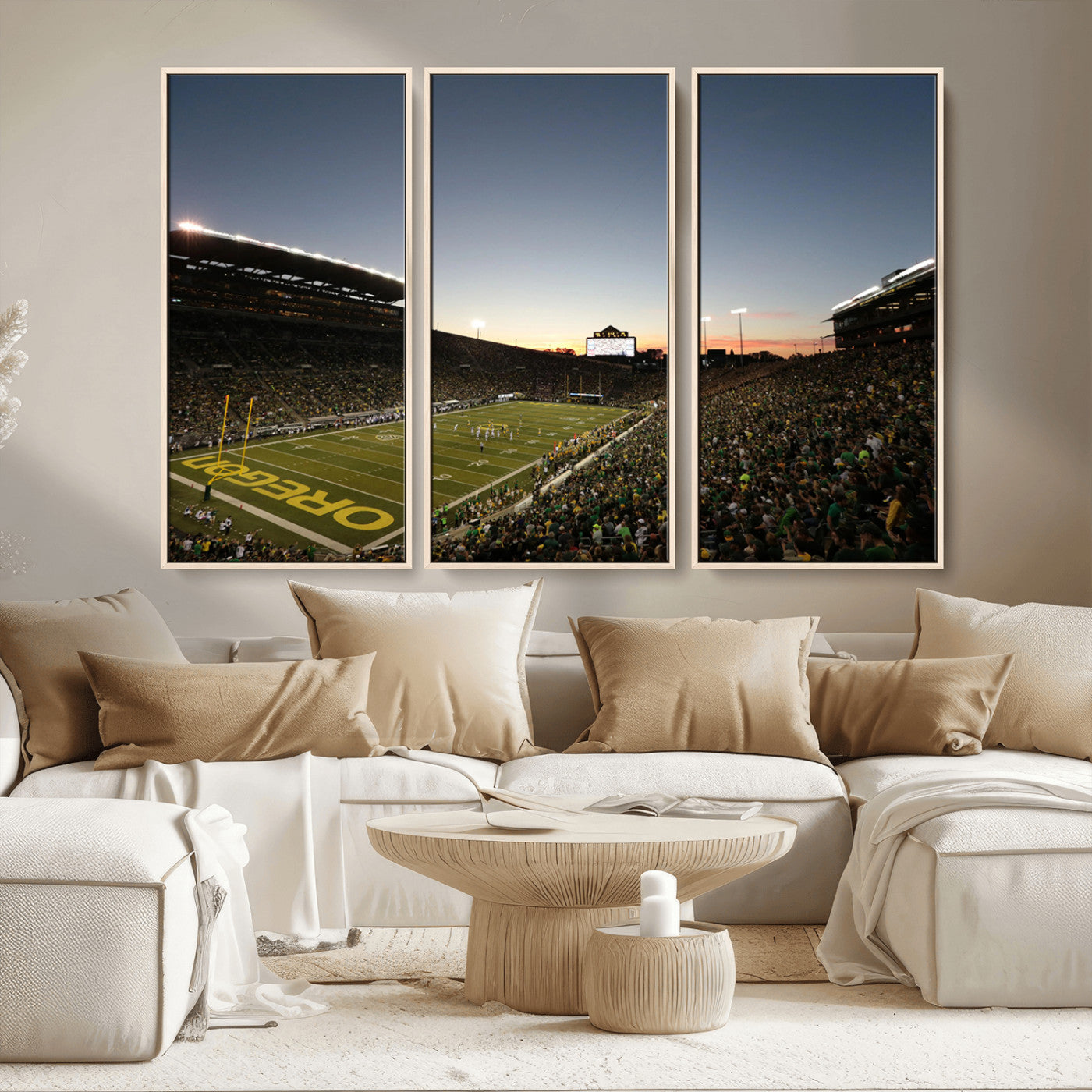MGV-FC-48X32-3P - Oregon Ducks Football Team Print - Eugene Autzen Stadium Wall Art Canvas Print