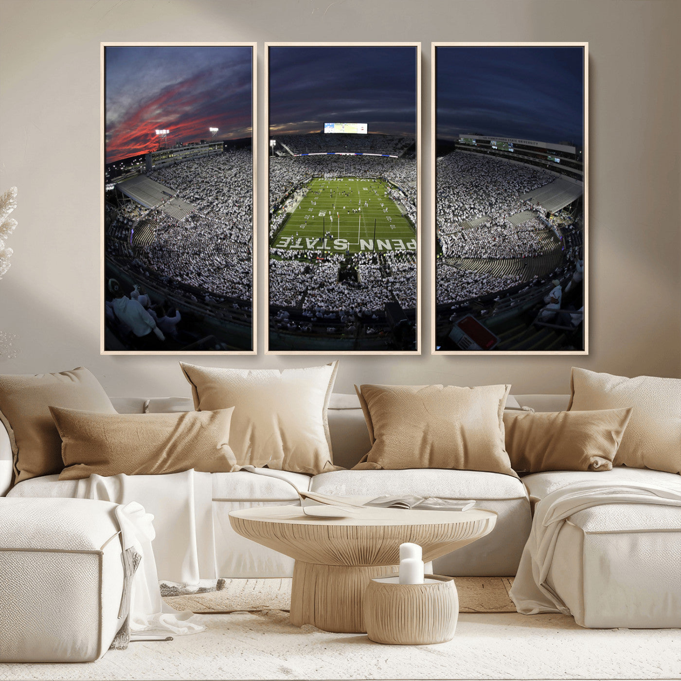 MGV-FC-48X32-3P - Penn State University Nittany Lions Football Team Print - University Park Beaver Stadium Wall Art