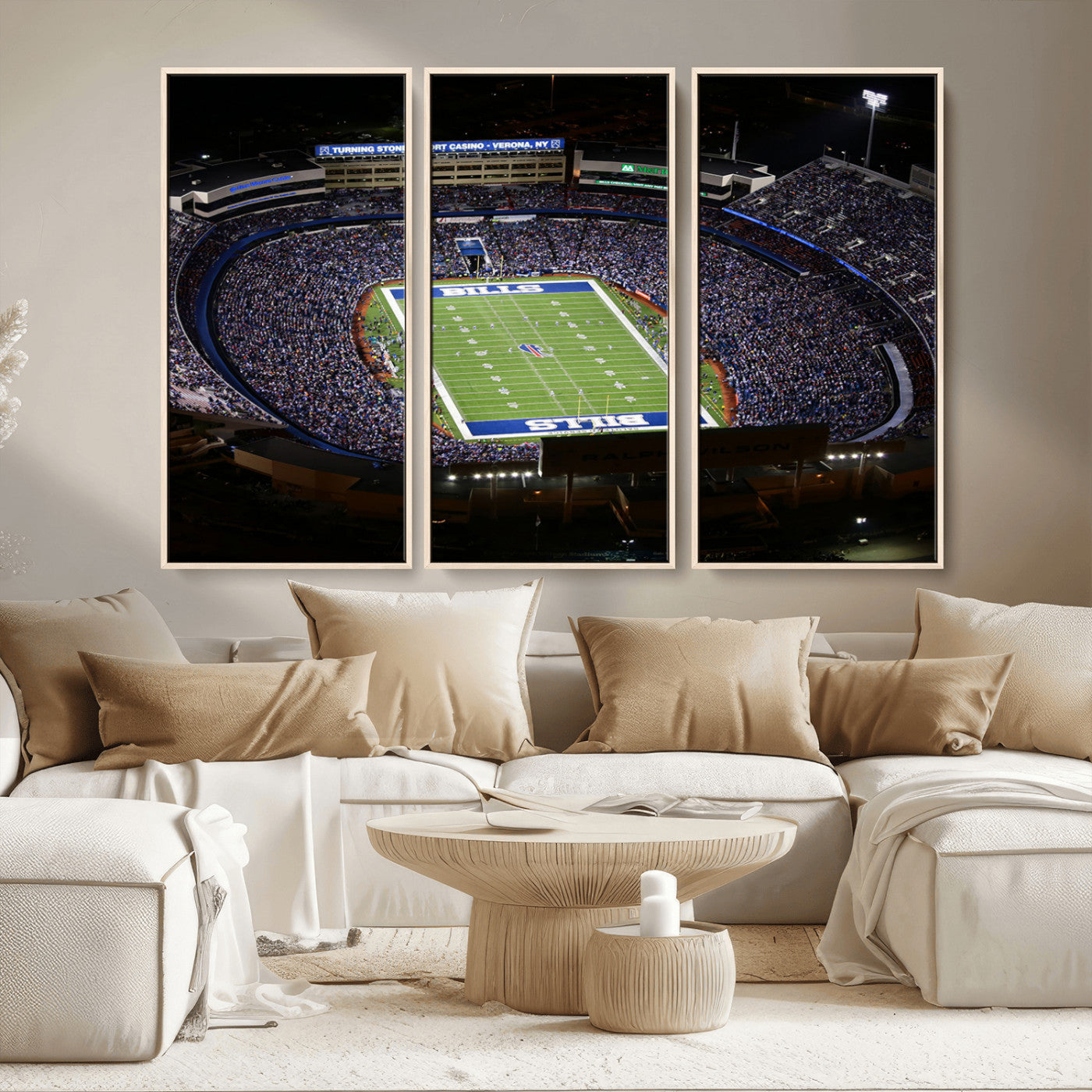 MGV-FC-48X32-3P - Buffalo Bills NFL Football Team Print - Highmark Stadium Wall Art Canvas Print
