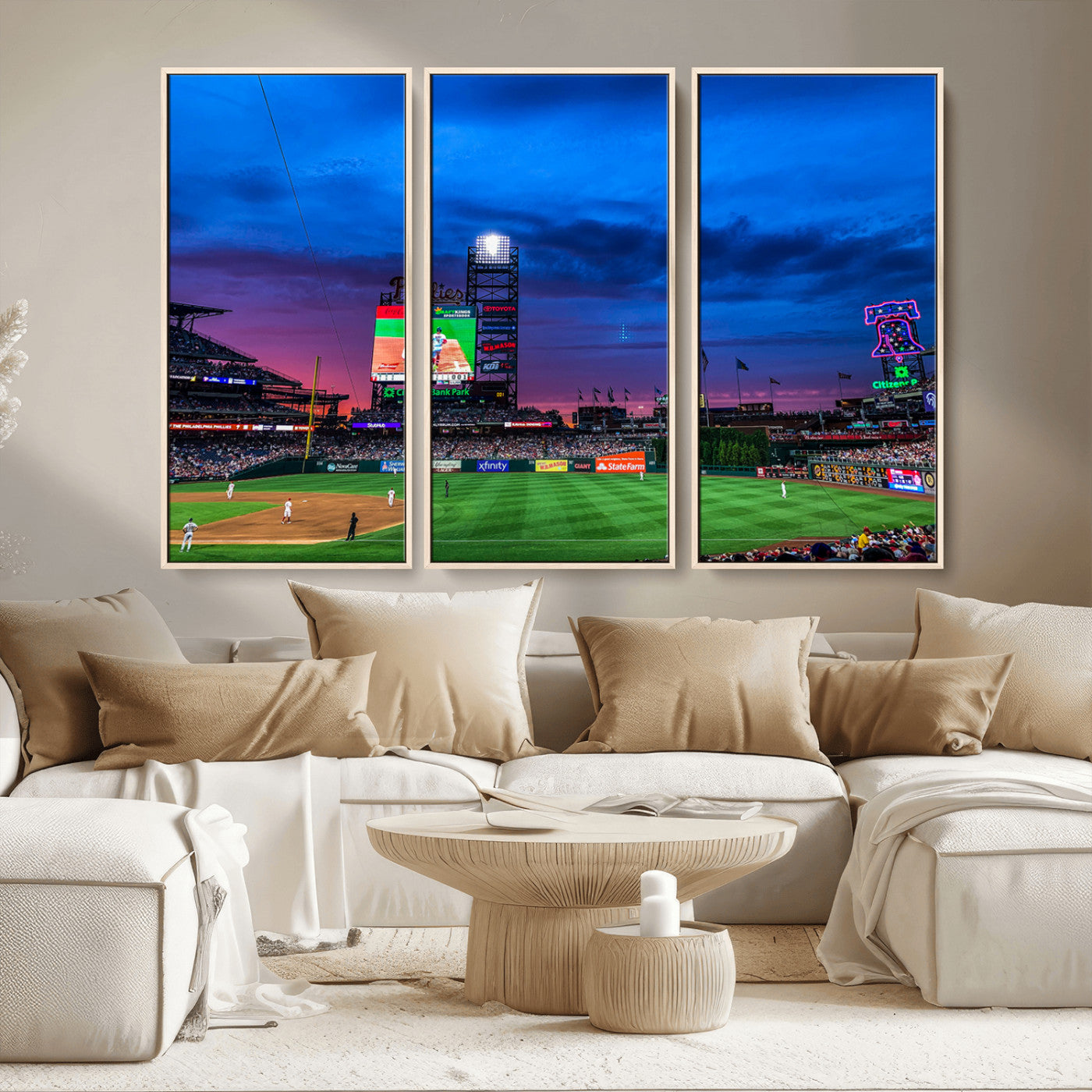 MGV-FC-48X32-3P - Philadelphia Phillies Baseball Team Print - Philadelphia Citizens Bank Park Stadium Canvas Wall Art