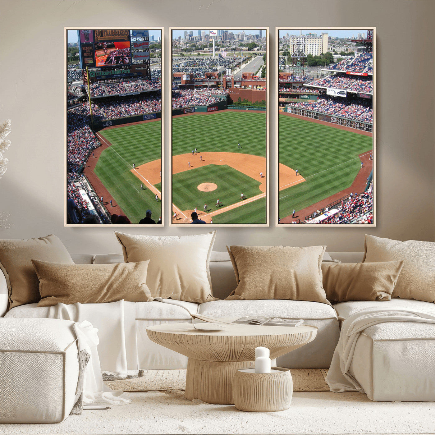 MGV-FC-48X32-3P - Philadelphia Phillies Baseball Team Print - Philadelphia Citizens Bank Park Stadium Wall Art Canvas