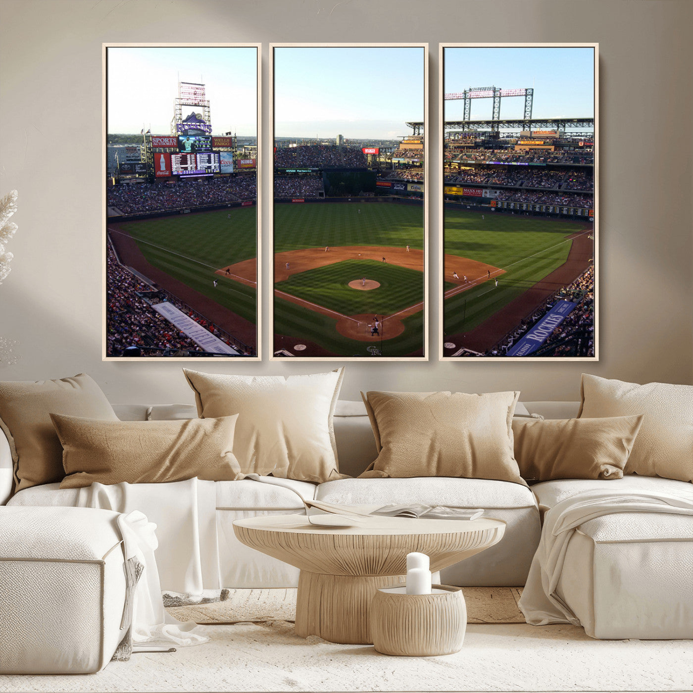 MGV-FC-48X32-3P - Colorado Rockies Coors Field Wall Art Canvas Print - MLB Baseball Stadium