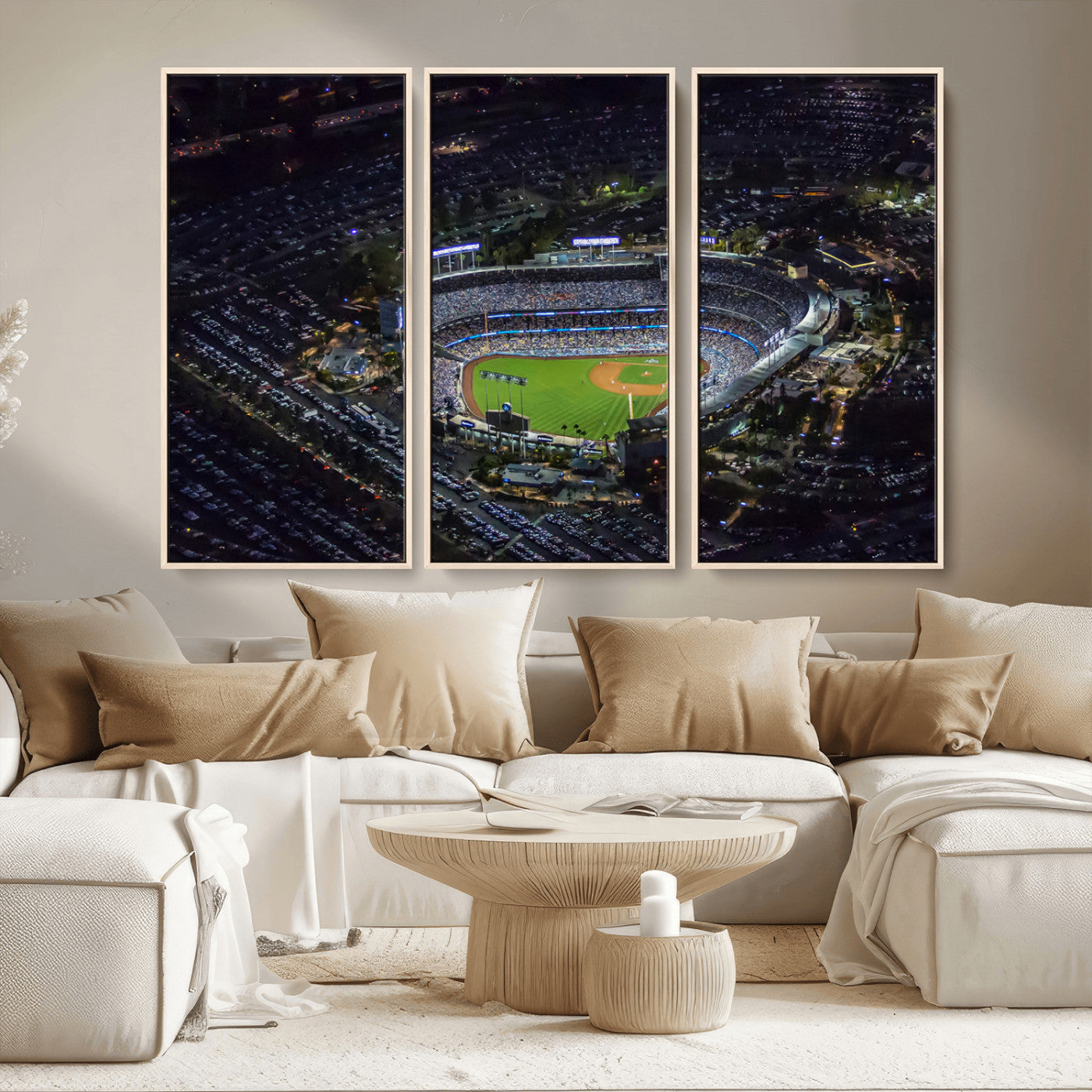 MGV-FC-48X32-3P - Los Angeles Dodgers Dodger Stadium Wall Art Canvas Print - MLB Baseball Stadium
