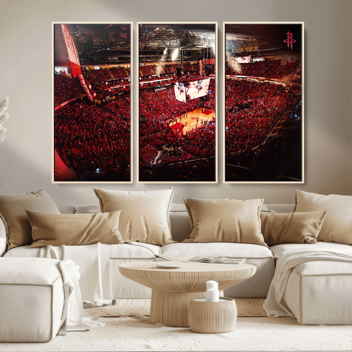 MGV-FC-48X32-3P - Houston Rockets Basketball Team Print Canvas- Houston Toyota Center Stadium Wall Art Canvas Print