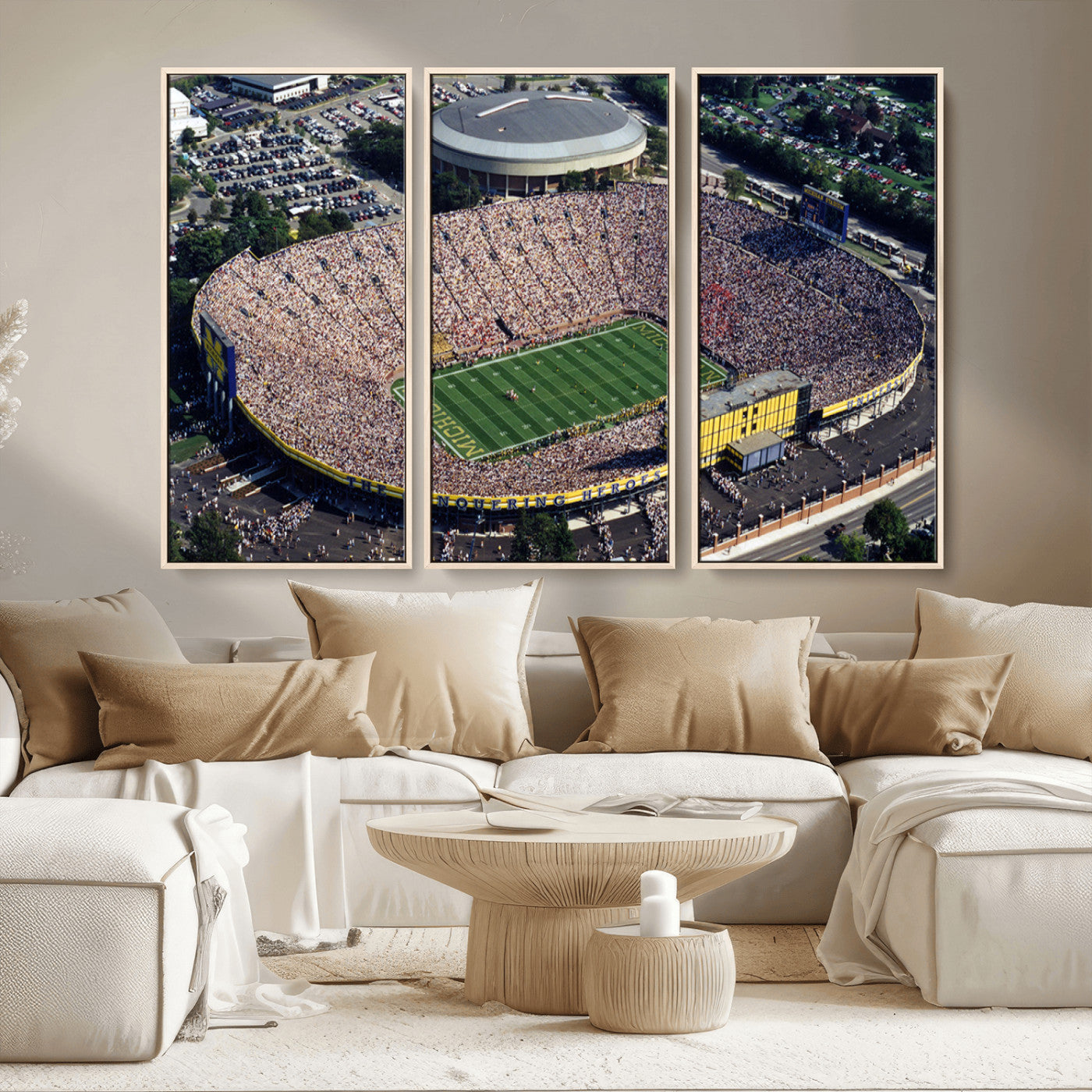 MGV-FC-48X32-3P - Michigan Wolverines Football Team Print - Ann Arbor Michigan Stadium Print, Michigan Wolverines