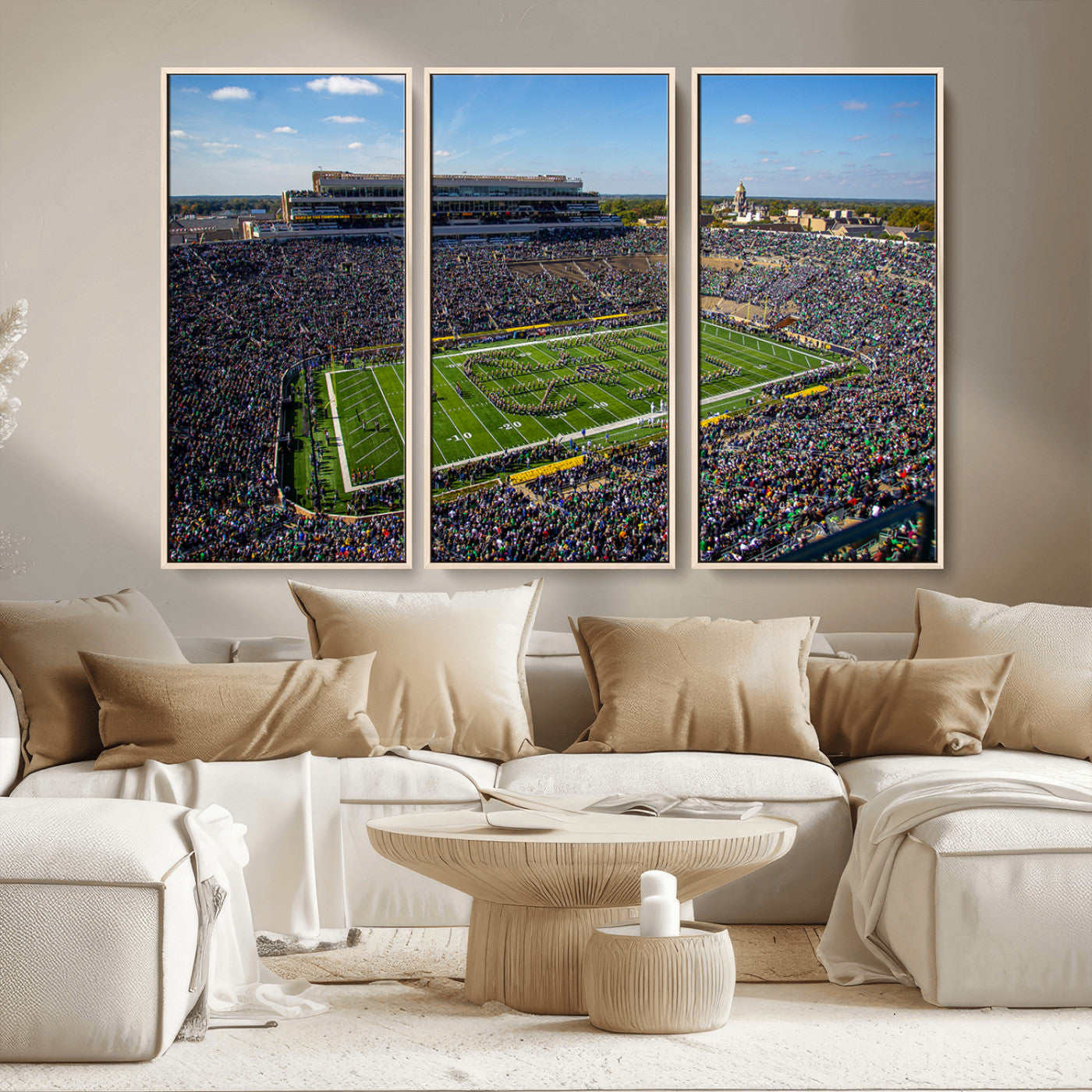 MGV-FC-48X32-3P - Notre Dame Fighting Irish Football Team Print - Notre Dame Stadium Wall Art Canvas Print