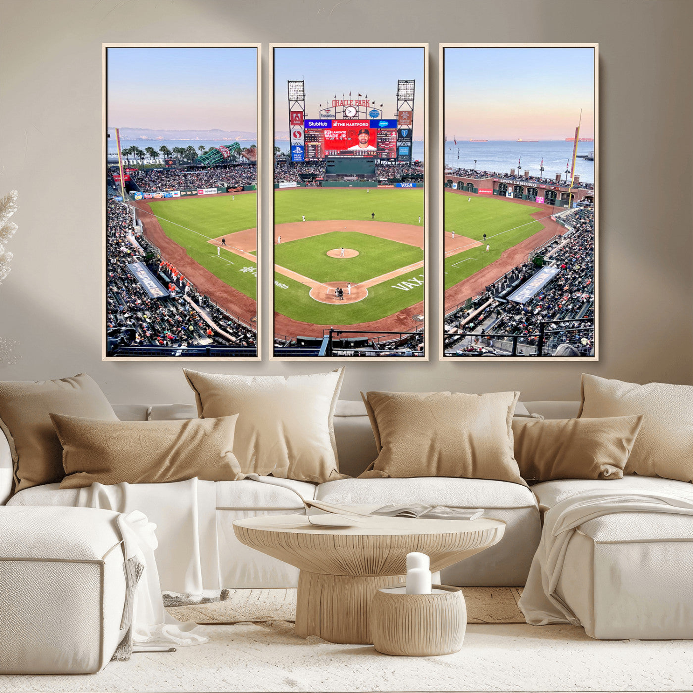 MGV-FC-48X32-3P - San Francisco Giants Baseball Team Print - Oracle Park Stadium Wall Art Canvas Print