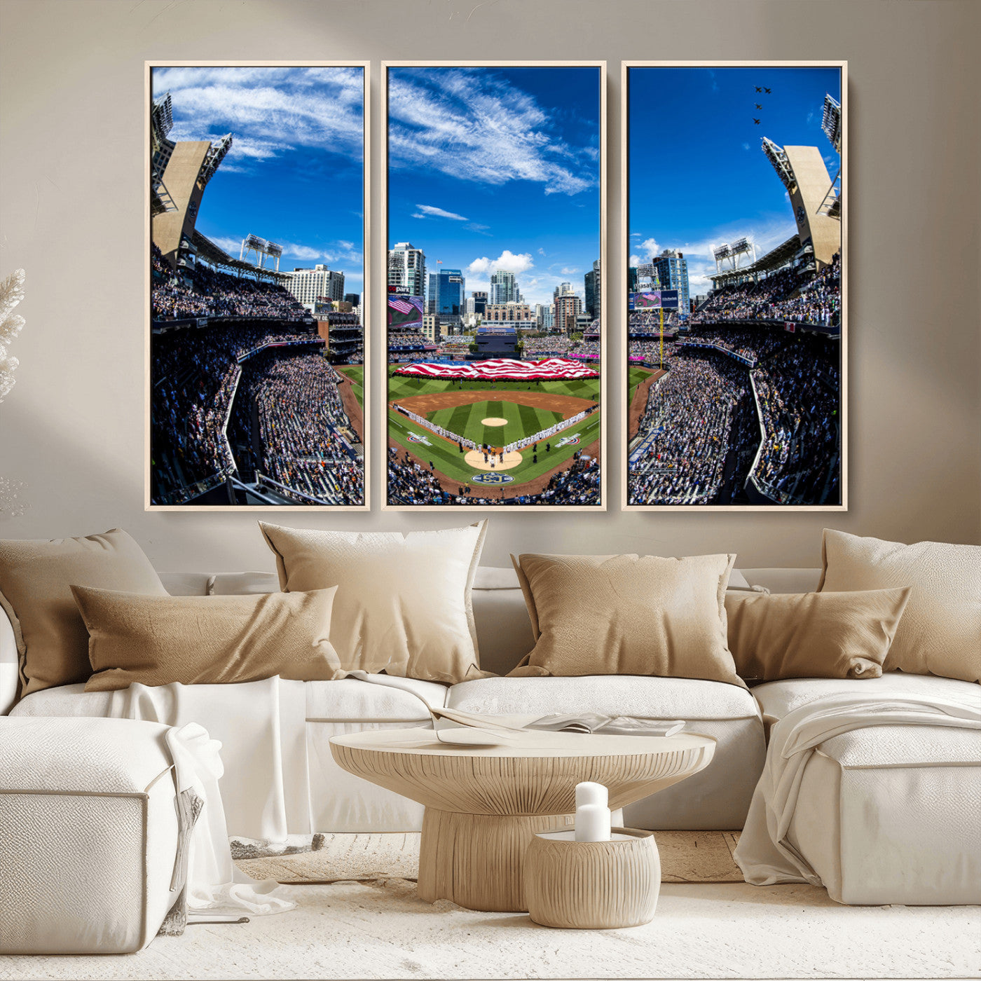 MGV-FC-48X32-3P - San Diego Padres Baseball Team Print - Petco Park Stadium Wall Art Canvas Print