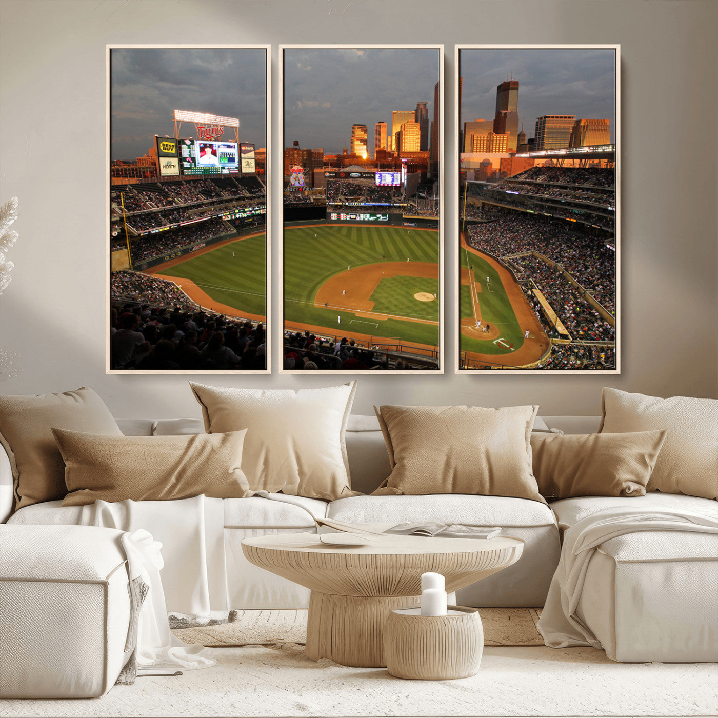 MGV-FC-48X32-3P - Minnesota Twins Baseball Team Print - Minneapolis Target Field Stadium Wall Art Canvas Print