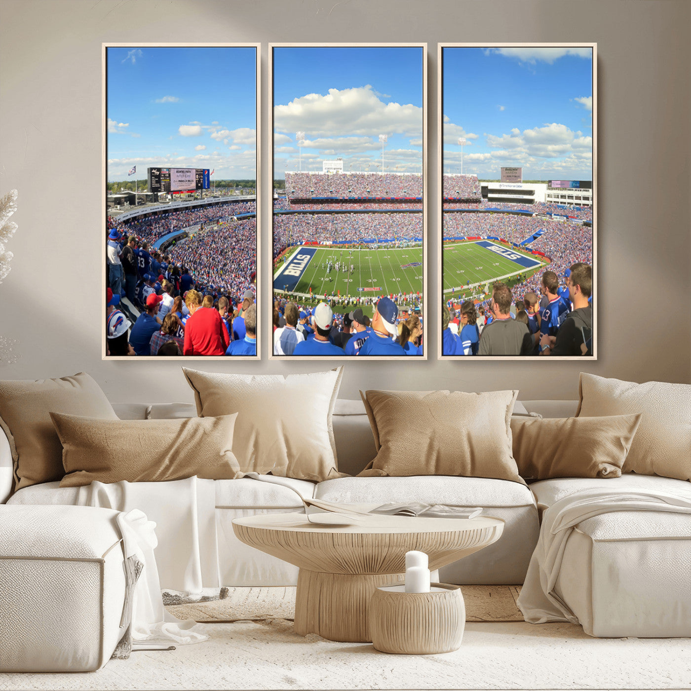 MGV-FC-48X32-3P - Buffalo Bills NFL Football Team Print - Buffalo Highmark Stadium Wall Art Canvas Print