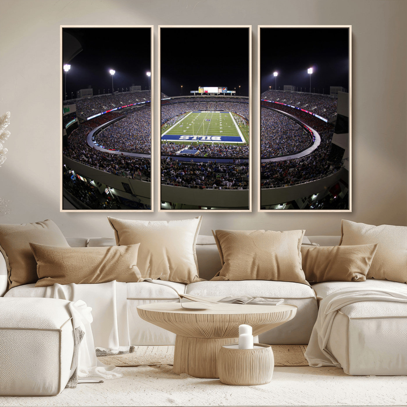 MGV-FC-48X32-3P - Buffalo Bills NFL Football Team Print - Buffalo Highmark Stadium Wall Art Canvas Print