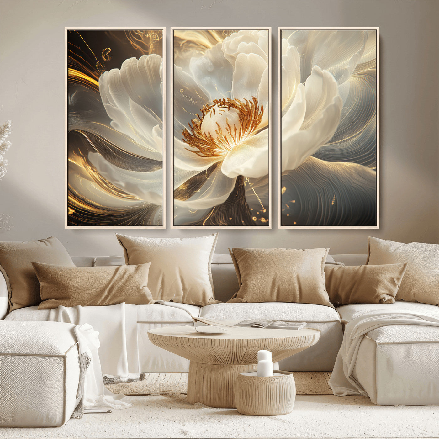 MGV-FC-48X32-3P - Abstract Floral Wall Art Canvas Print