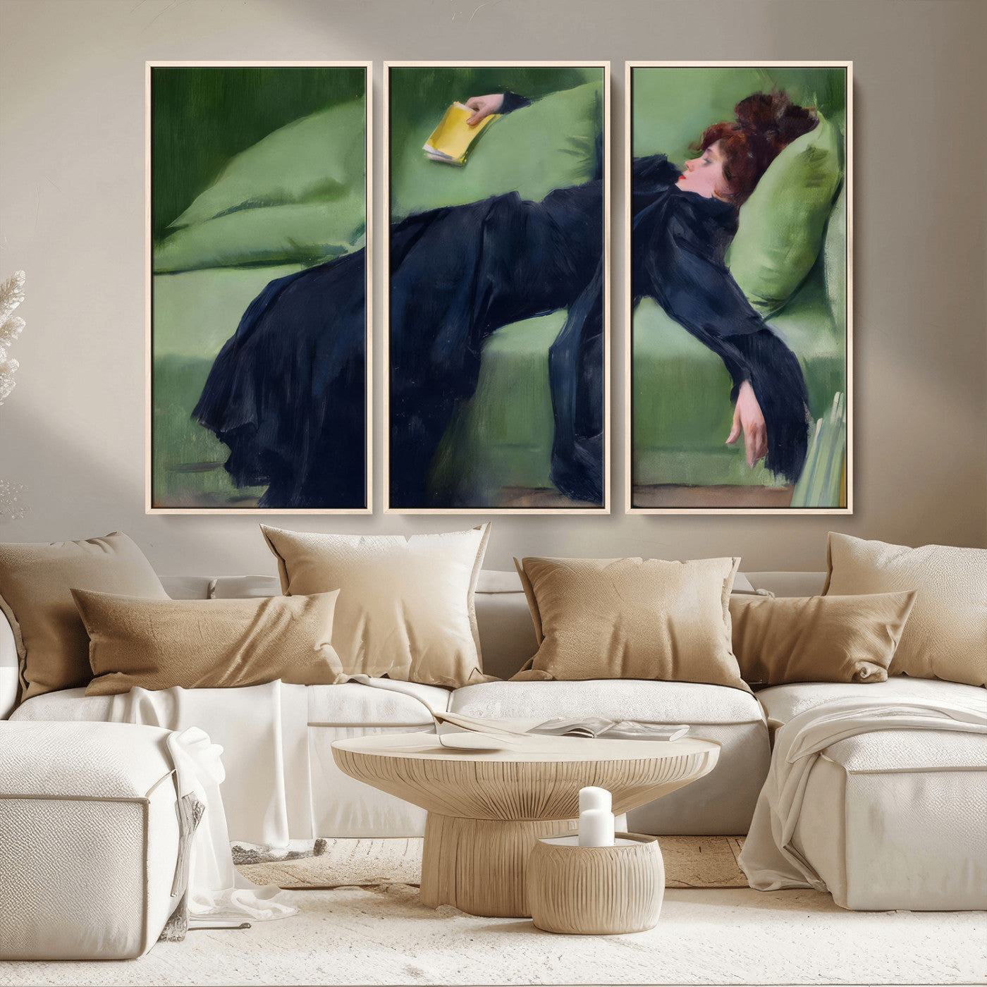 MGV-FC-48X32-3P - Decadent Girl by Ramon Casas Wall Art Canvas Print, Framed Decadent Girl Canvas Print
