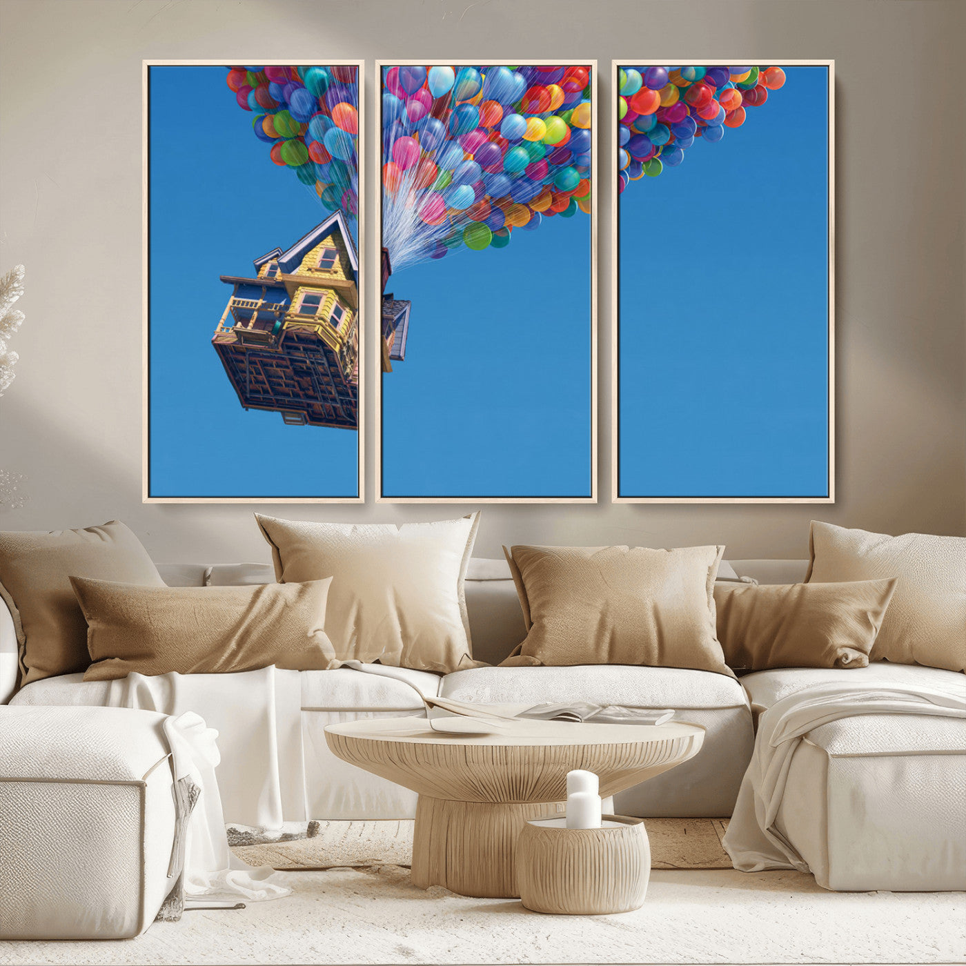 MGV-FC-48X32-3P - Carl Fredricksen, Up Movie Wall Art, Balloons Wall Art, Air Balloons for Kids Room Print