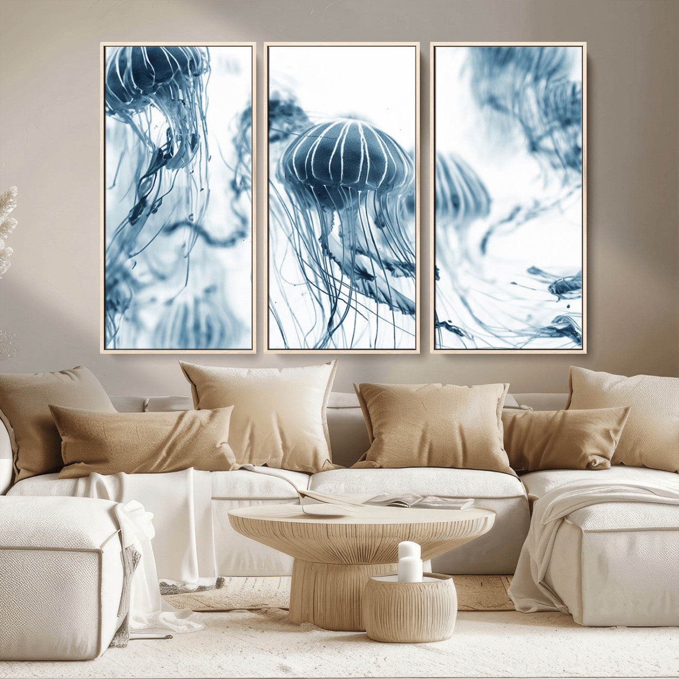 MGV-FC-48X32-3P - Abstract Jellyfish Canvas Print Wall Art