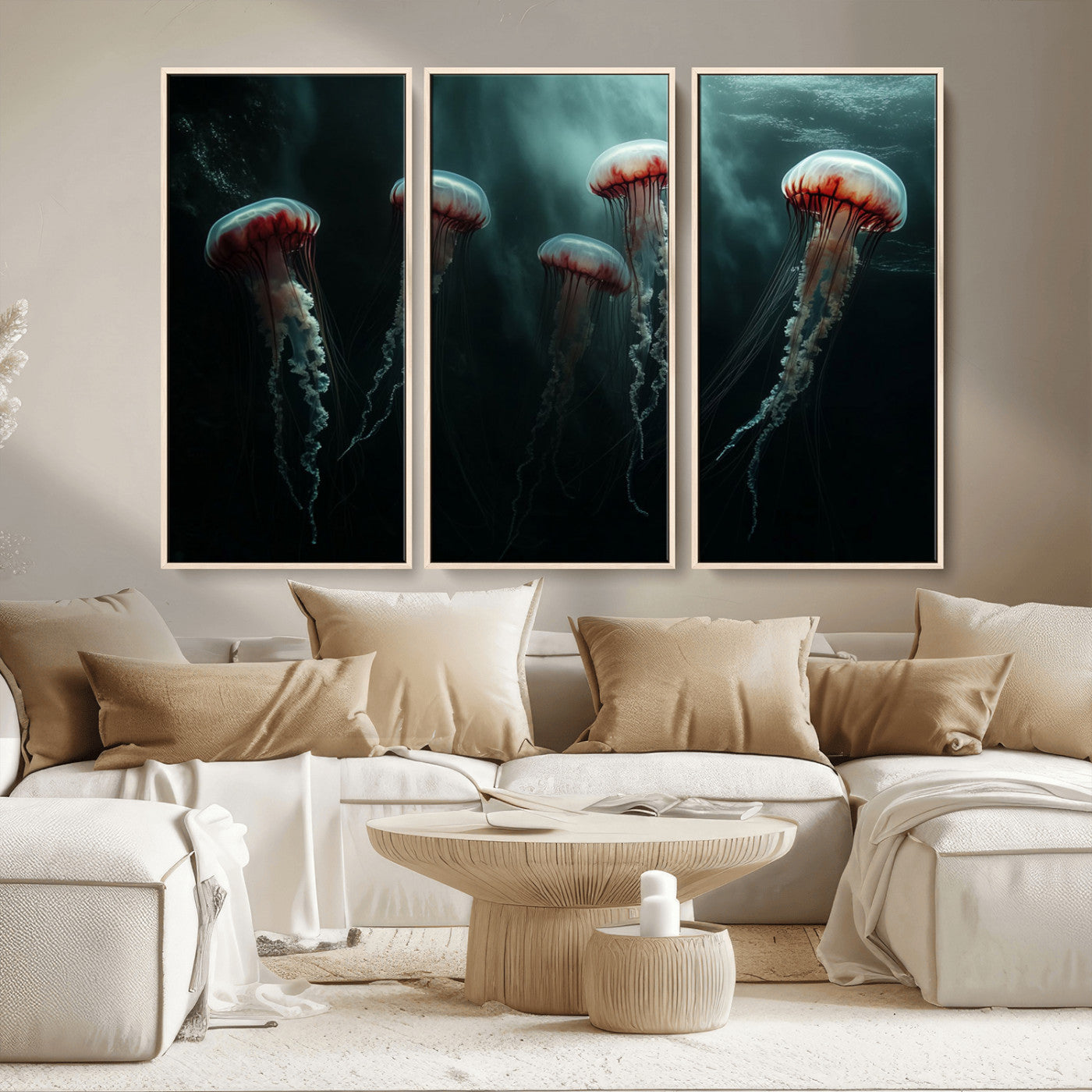 MGV-FC-48X32-3P - Abstract Jellyfish Wall Art Canvas Print