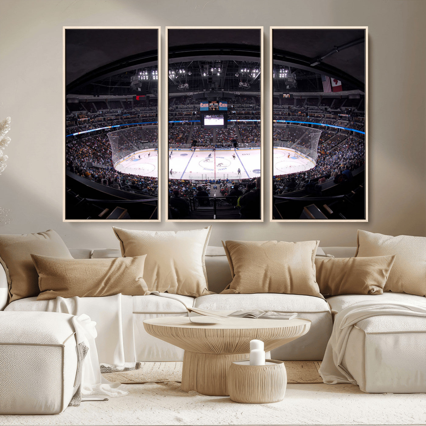MGV-FC-48X32-3P - Ball Arena Denver Colorado Avalanche Hockey Team Wall Art Canvas Print - Denver Ice Hockey Stadium