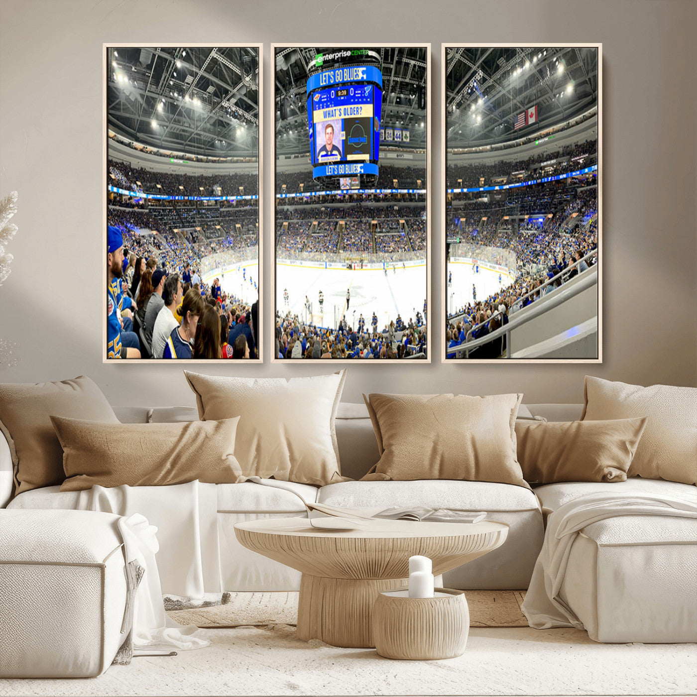 MGV-FC-48X32-3P - Enterprise Center | Missouri St. Louis Blues Ice Hockey Stadium Wall Art | Canvas Print | Ready to