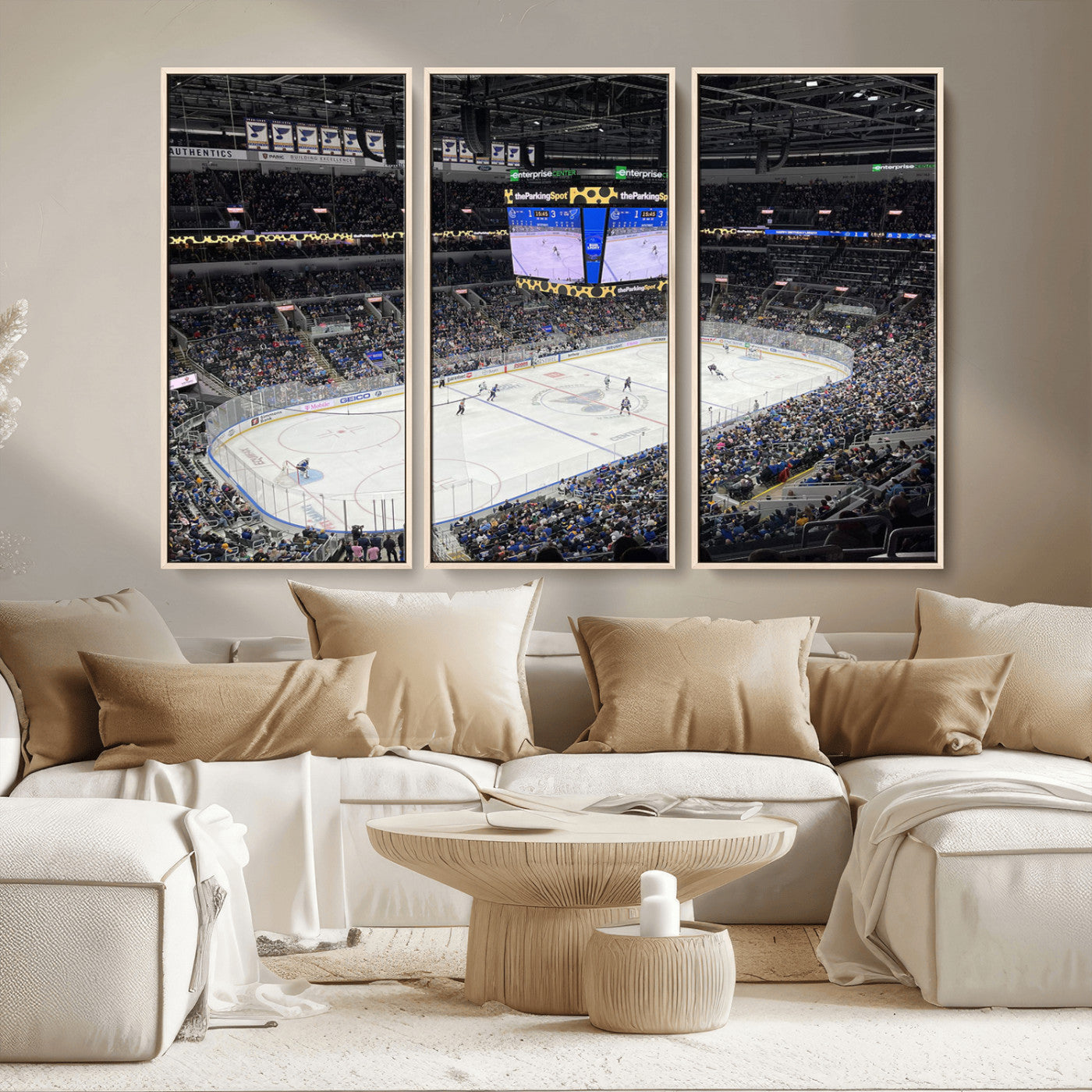MGV-FC-48X32-3P - Enterprise Center Missouri St. Louis Blues Hockey Stadium Wall Art Canvas Print