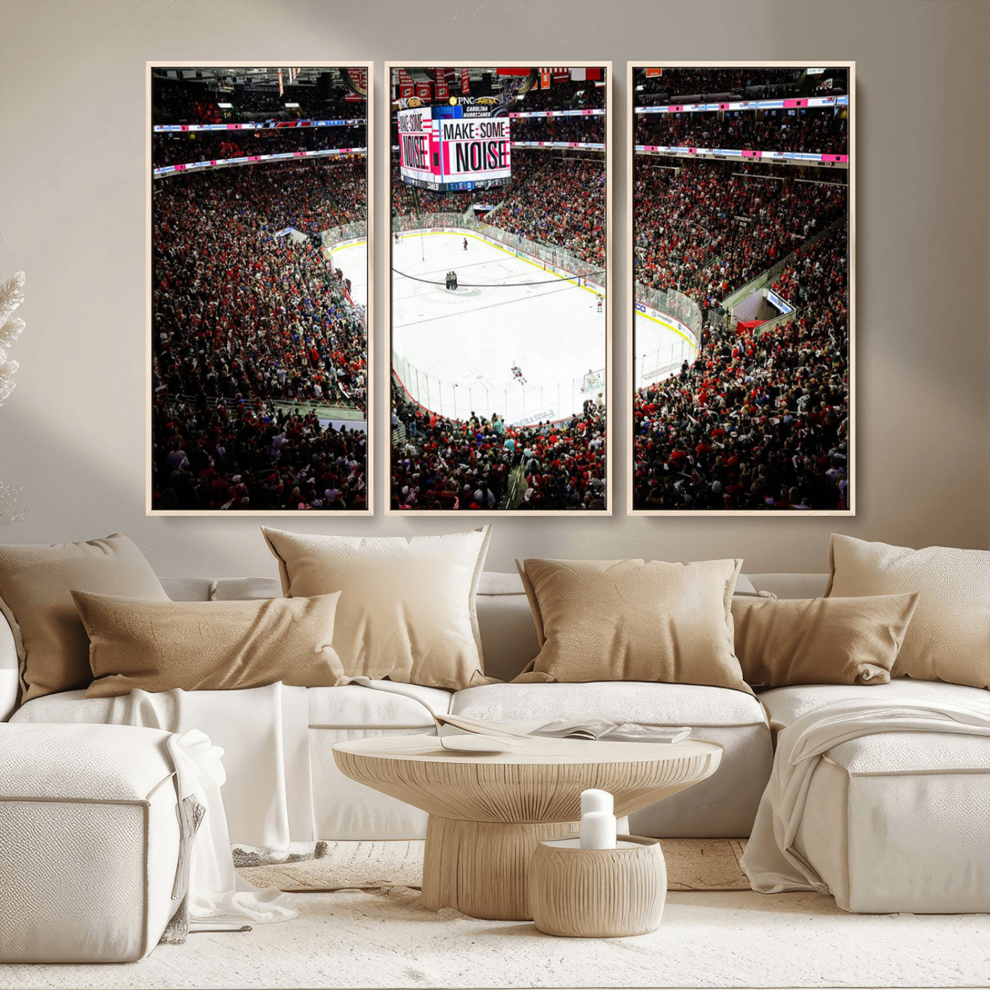 MGV-FC-48X32-3P - PNC Arena Raleigh North Carolina Hurricanes Hockey Stadium Wall Art Canvas, North Carolina