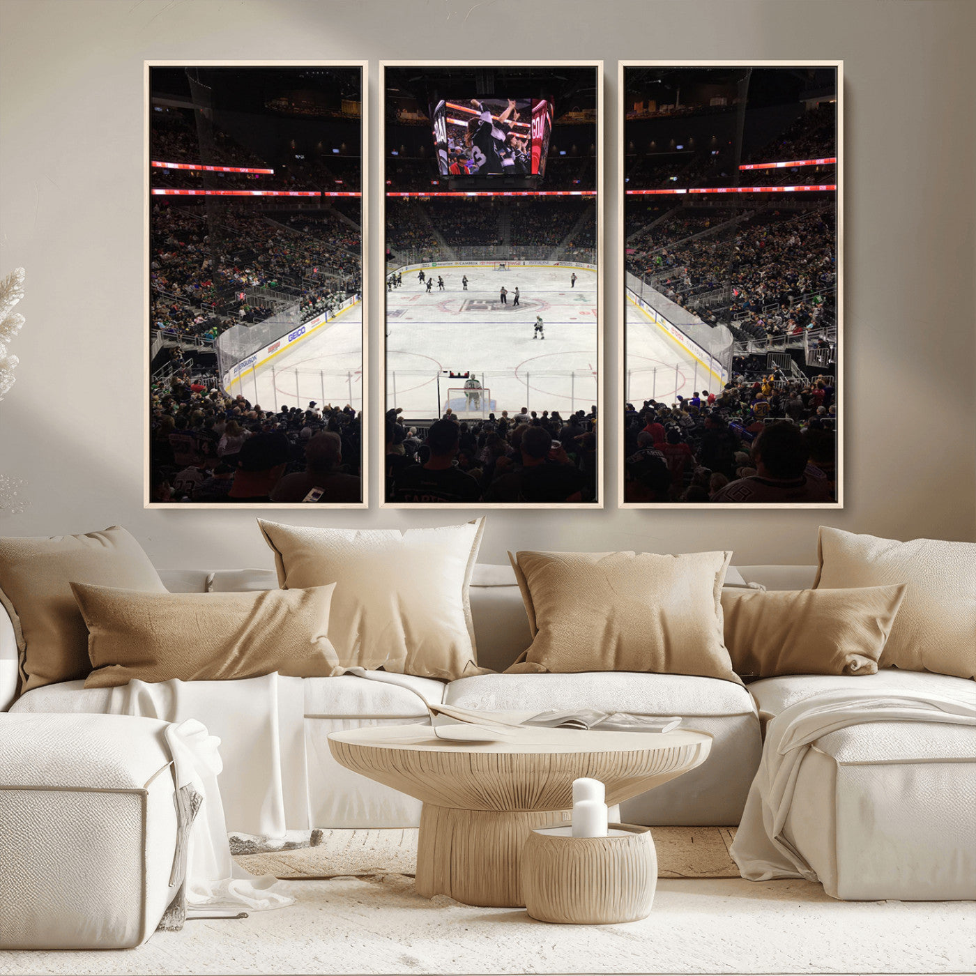 MGV-FC-48X32-3P - T Mobile Arena Paradise Nevada Vegas Golden Knights Ice Hockey Stadium Canvas Print Wall Art