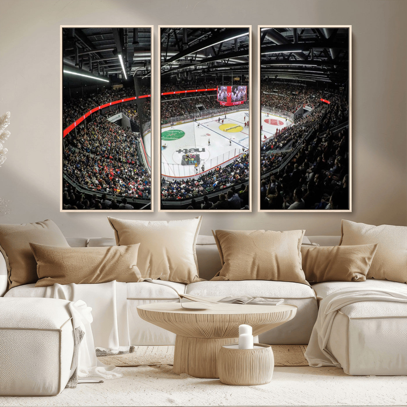 MGV-FC-48X32-3P - Vaudoise Lausanne Ice Hockey Arena Stadium Wall Art Canvas, Vaudoise Lausanne Ice Hockey Canvas