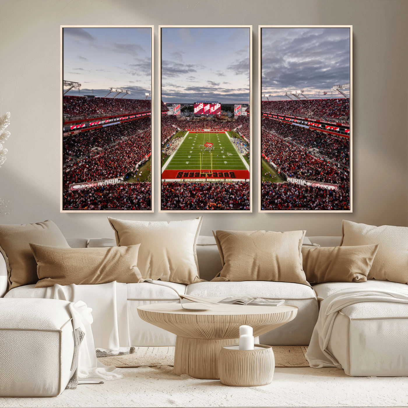 MGV-FC-48X32-3P - Florida Tampa Raymond James Stadium Wall Art Canvas Print - NFL Football Stadium Print Canvas
