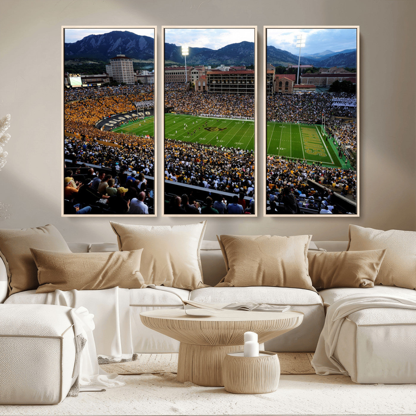 MGV-FC-48X32-3P - Colorado Buffaloes Canvas Print - Boulder Folsom Field Stadium Wall Art Canvas Print, Football Print